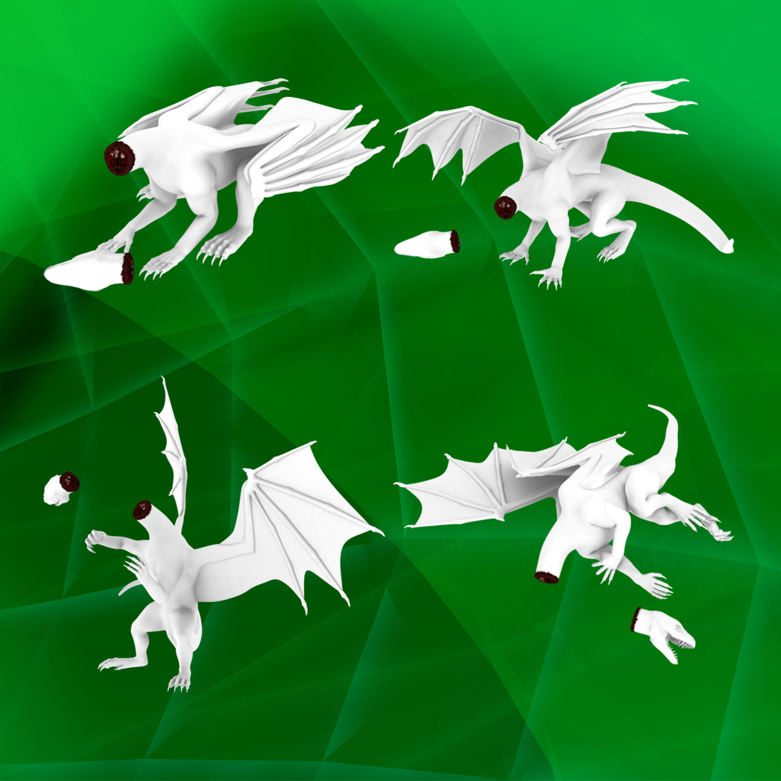 Chopped Head Poses for DAZ Dragon 3 by N/A