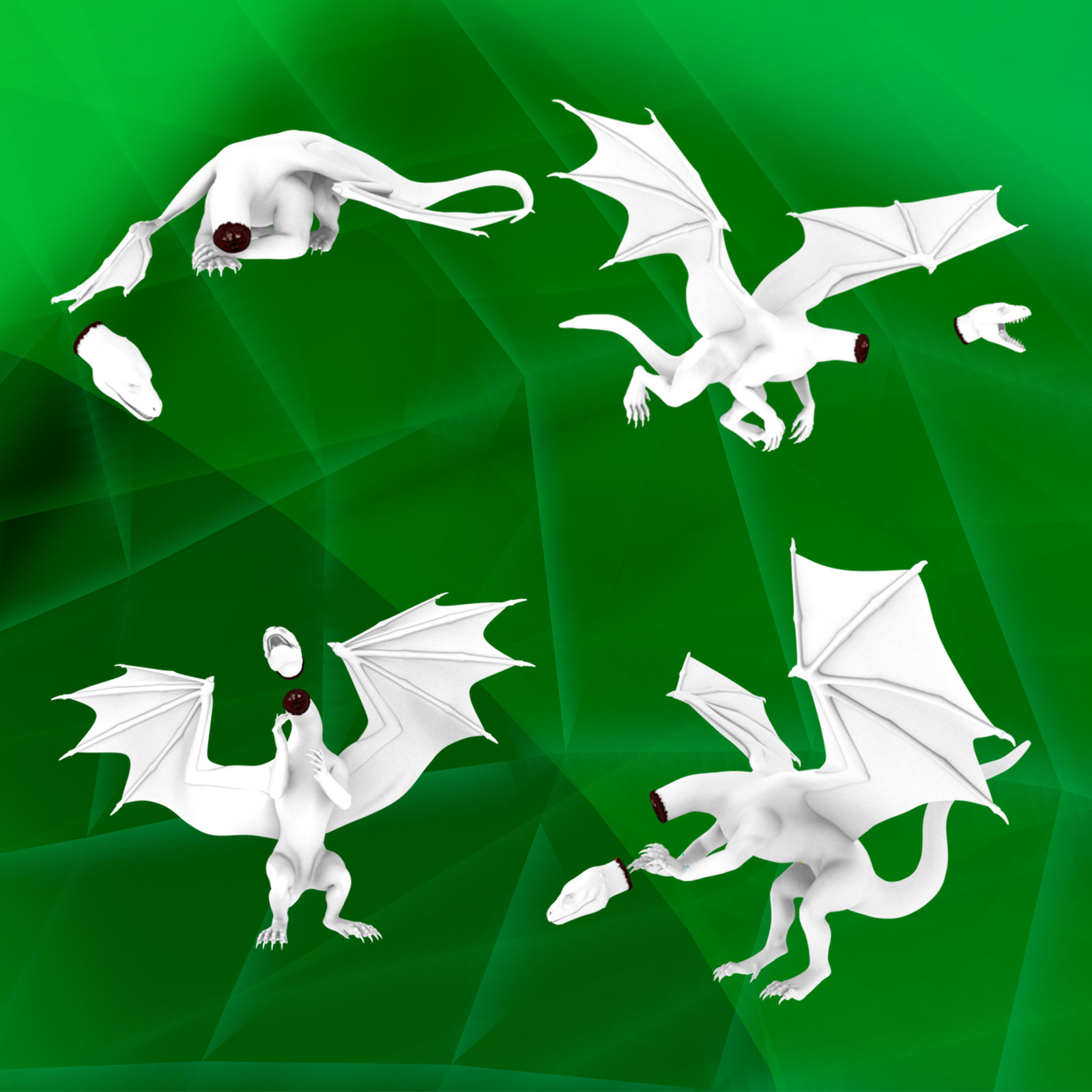 Chopped Head Poses for DAZ Dragon 3 by N/A