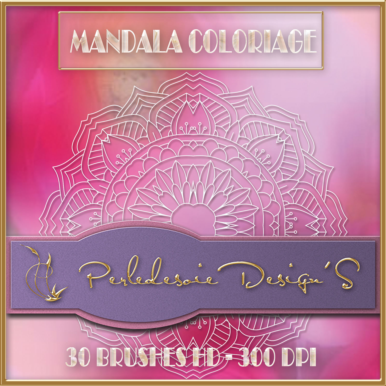 Brushes Mandala Coloriage by N/A
