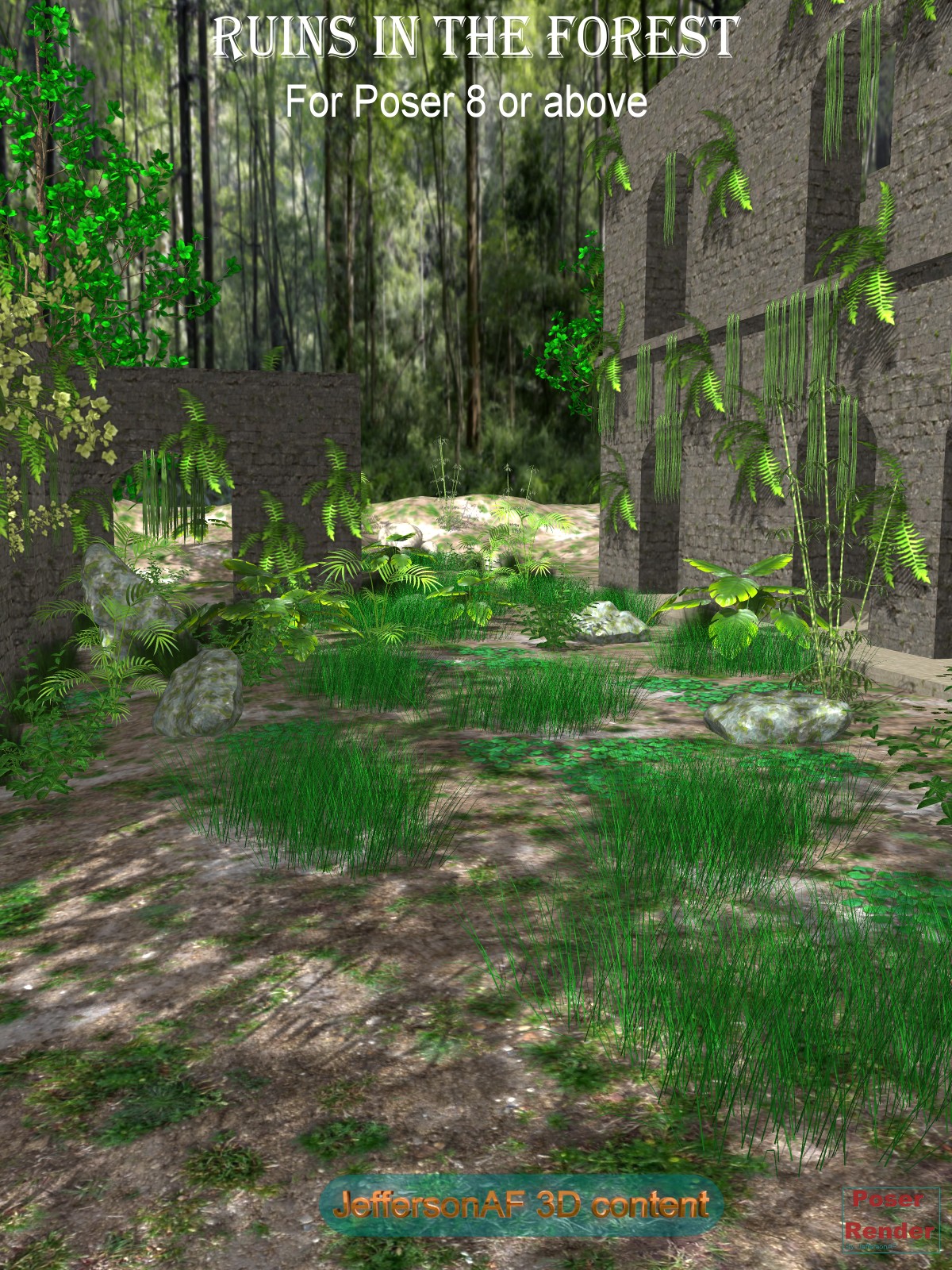 Ruins in the forest Poser by N/A