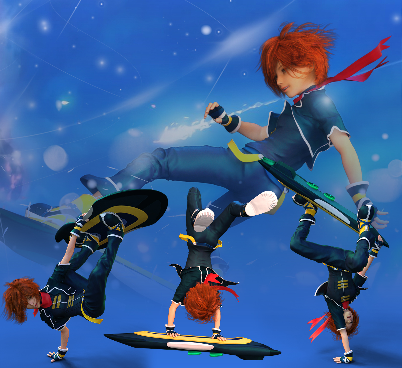 Fantasy Anime Poses VI _ hover skate_ for G3 by N/A