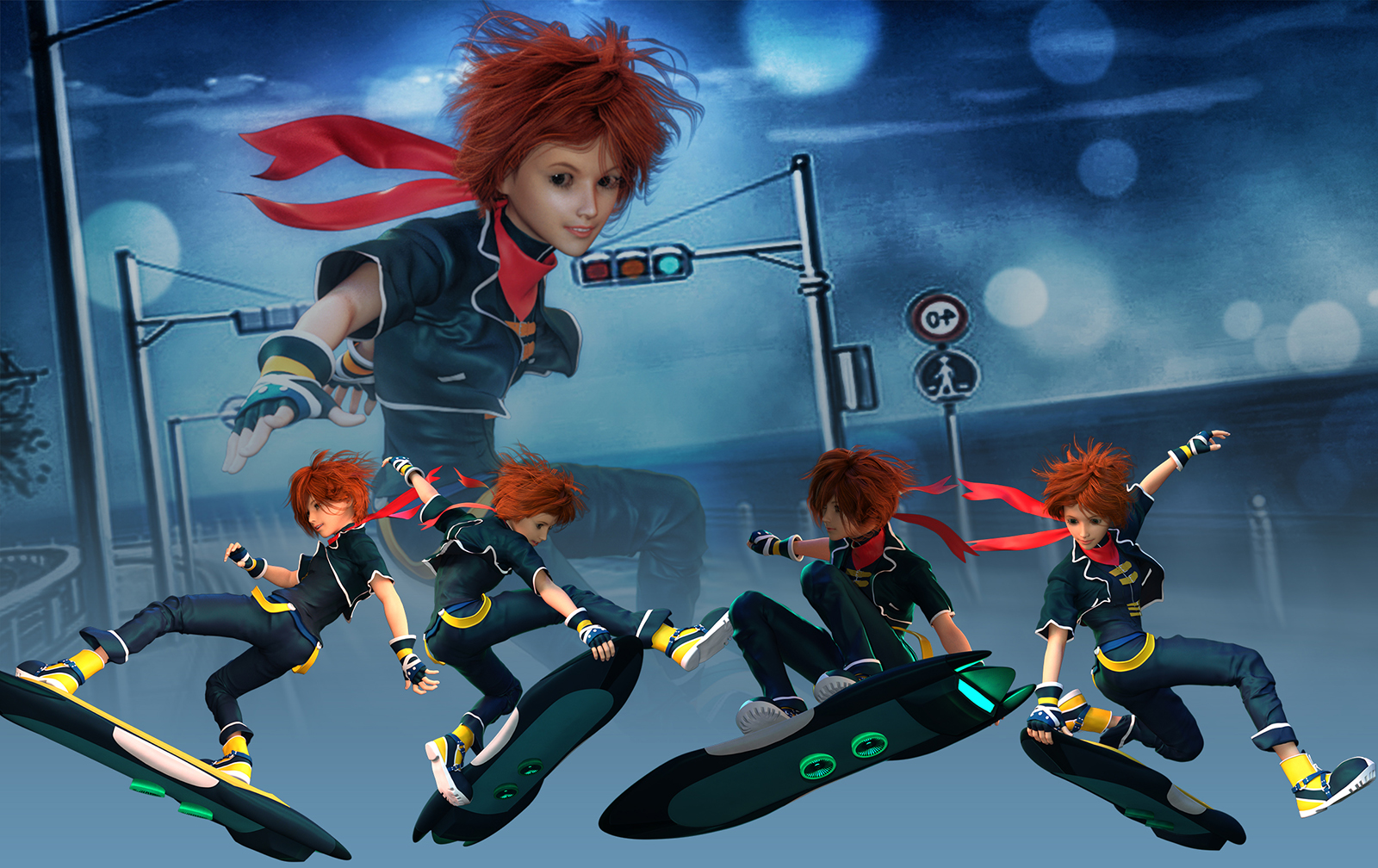 Fantasy Anime Poses VI _ hover skate_ for G3 by N/A