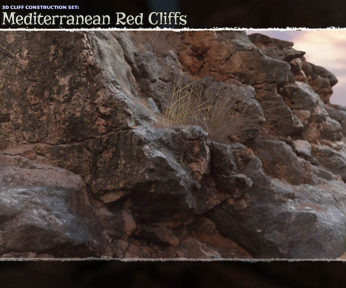 3D Cliff Construction set: Mediterranean Red Rocks by N/A