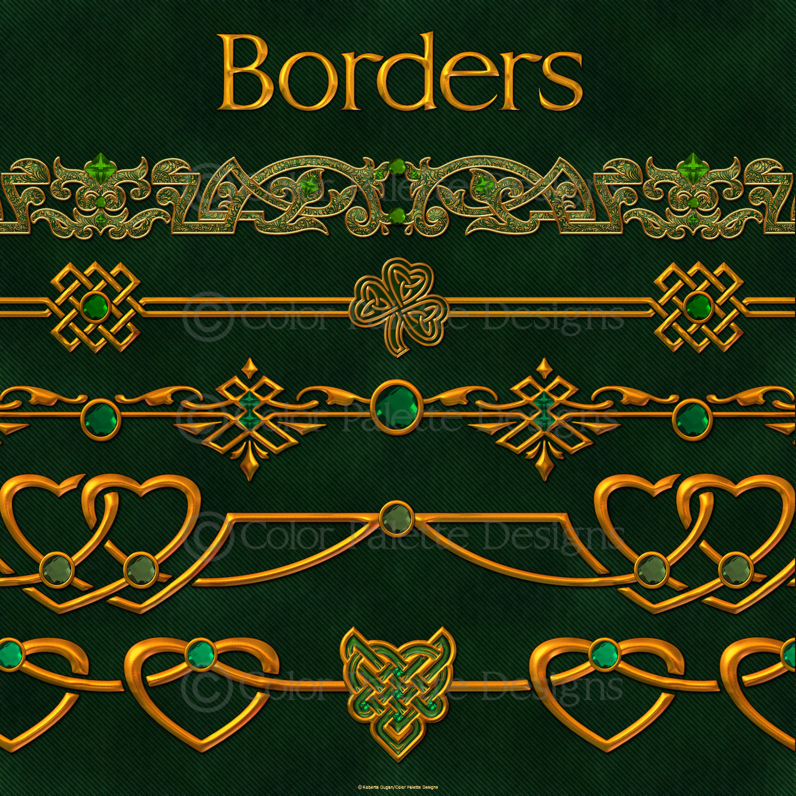 Jeweled Celtic Borders and Bars w/Bonus Gift by N/A