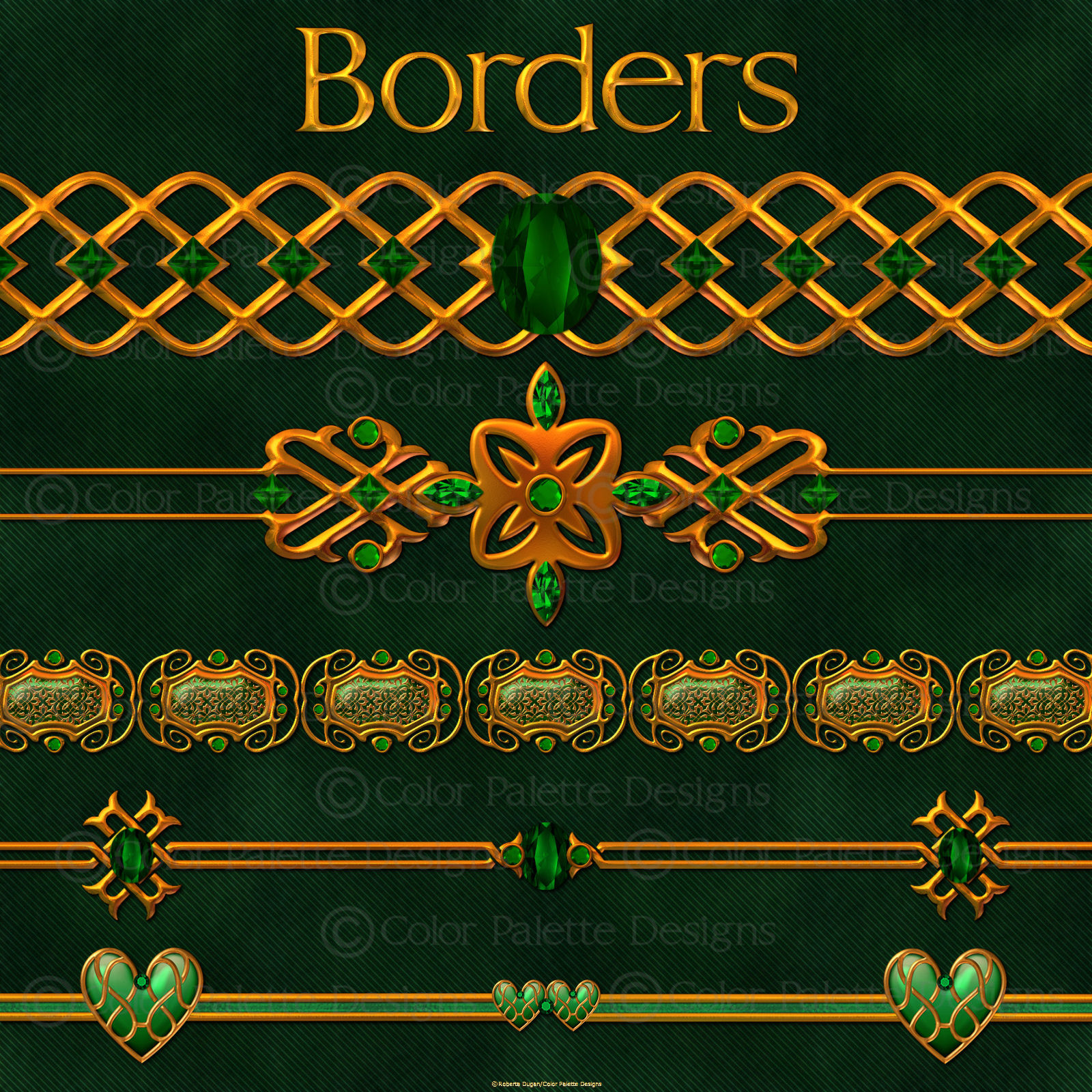 Jeweled Celtic Borders and Bars w/Bonus Gift by N/A