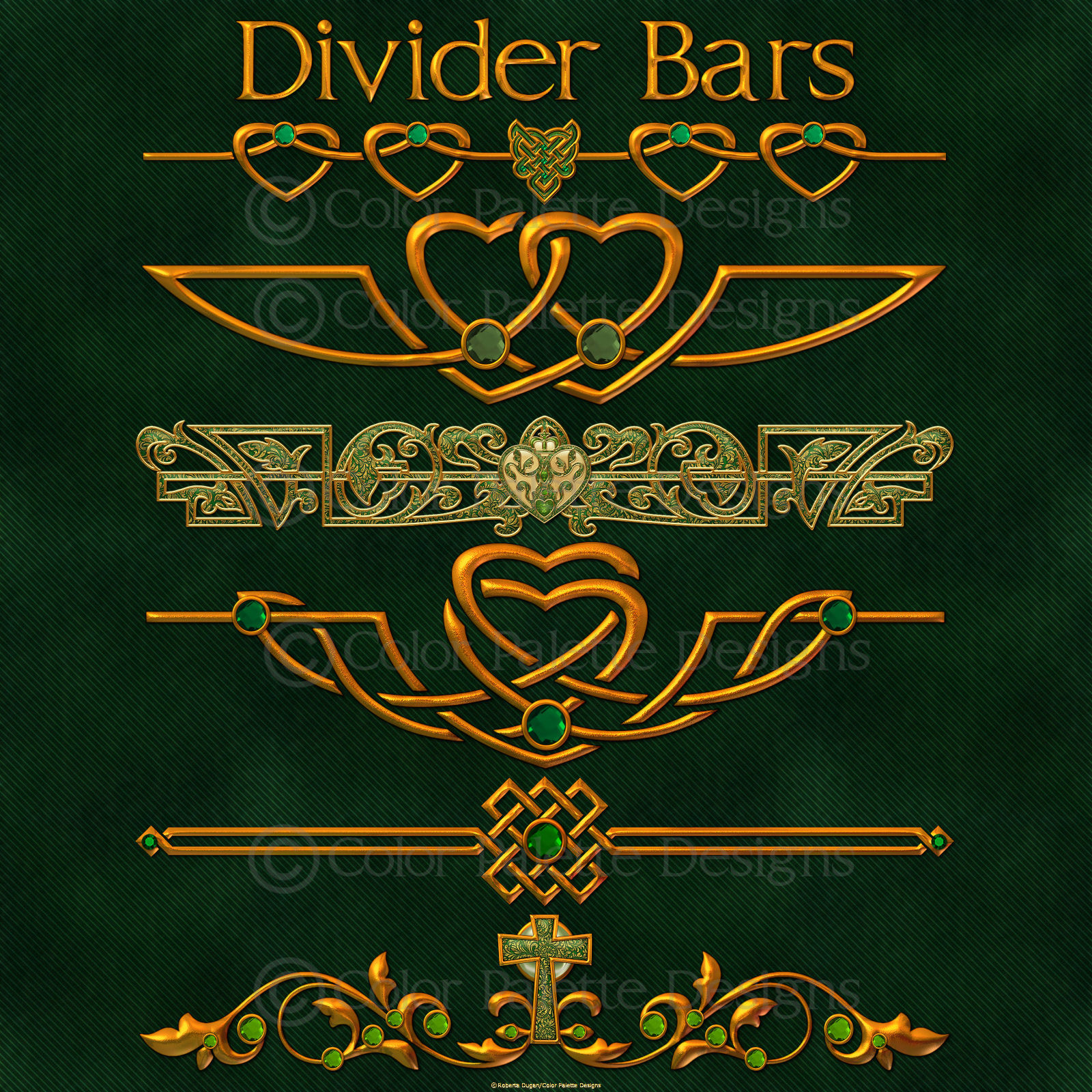 Jeweled Celtic Borders and Bars w/Bonus Gift by N/A