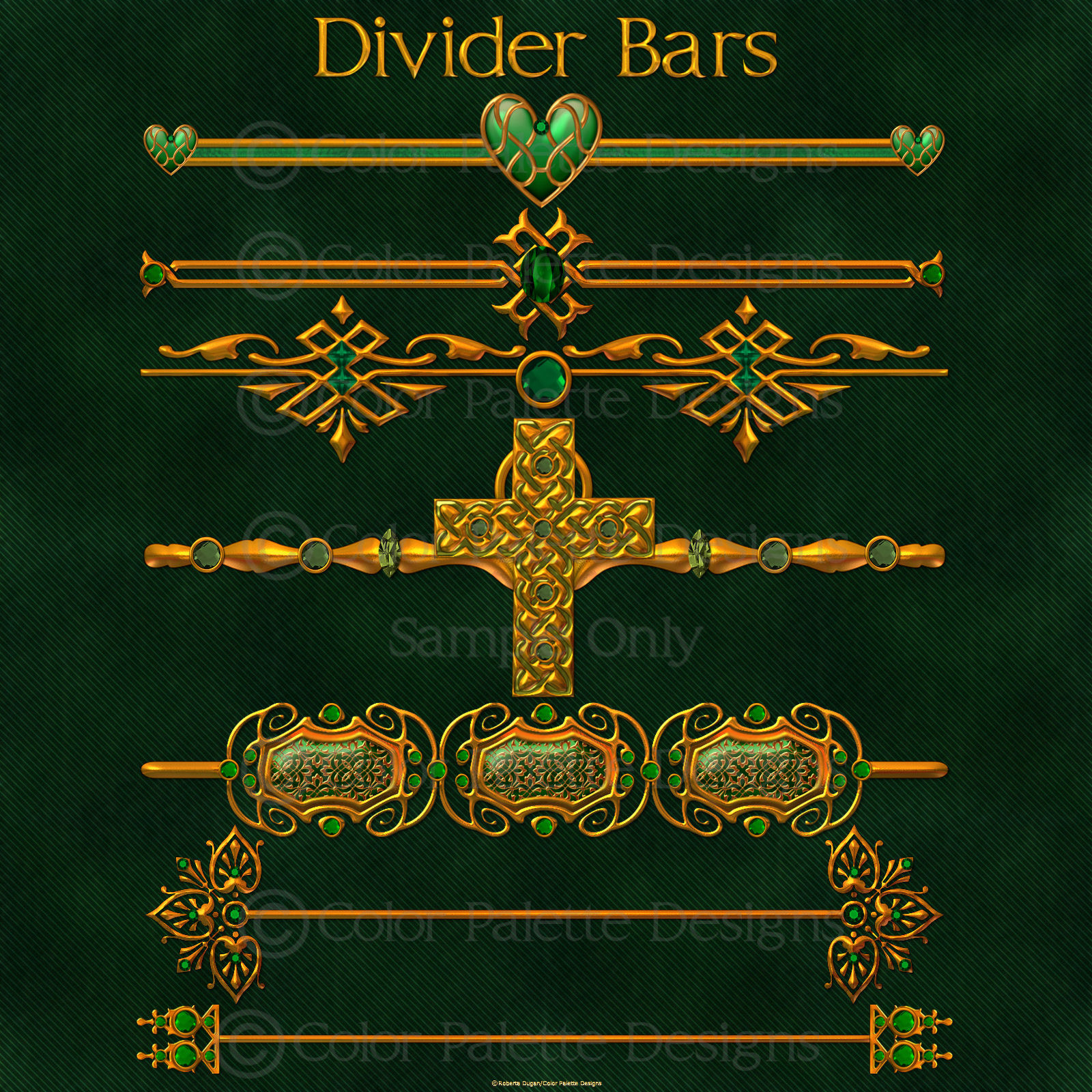 Jeweled Celtic Borders and Bars w/Bonus Gift by N/A