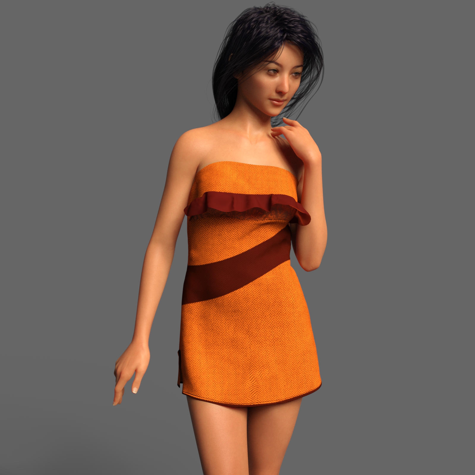 Frilled Cocktail Party Dress for Genesis 8 Females by N/A