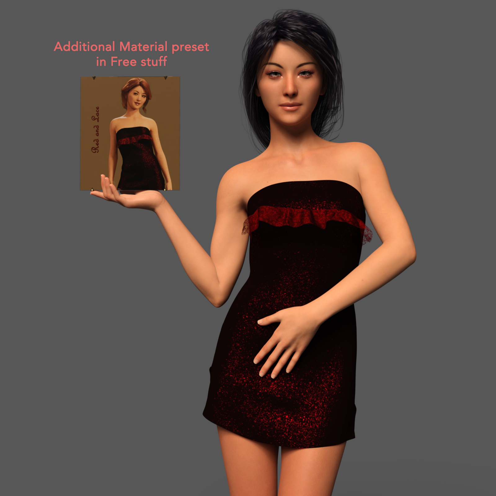 Frilled Cocktail Party Dress for Genesis 8 Females by N/A
