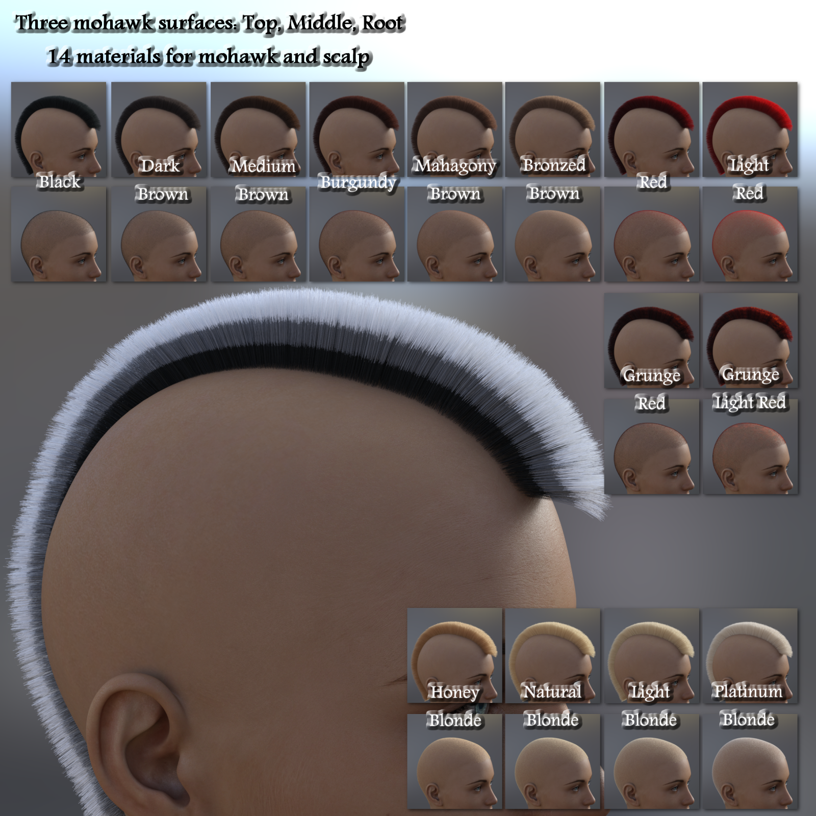 Mohawk for Genesis 8 Male and Female by N/A
