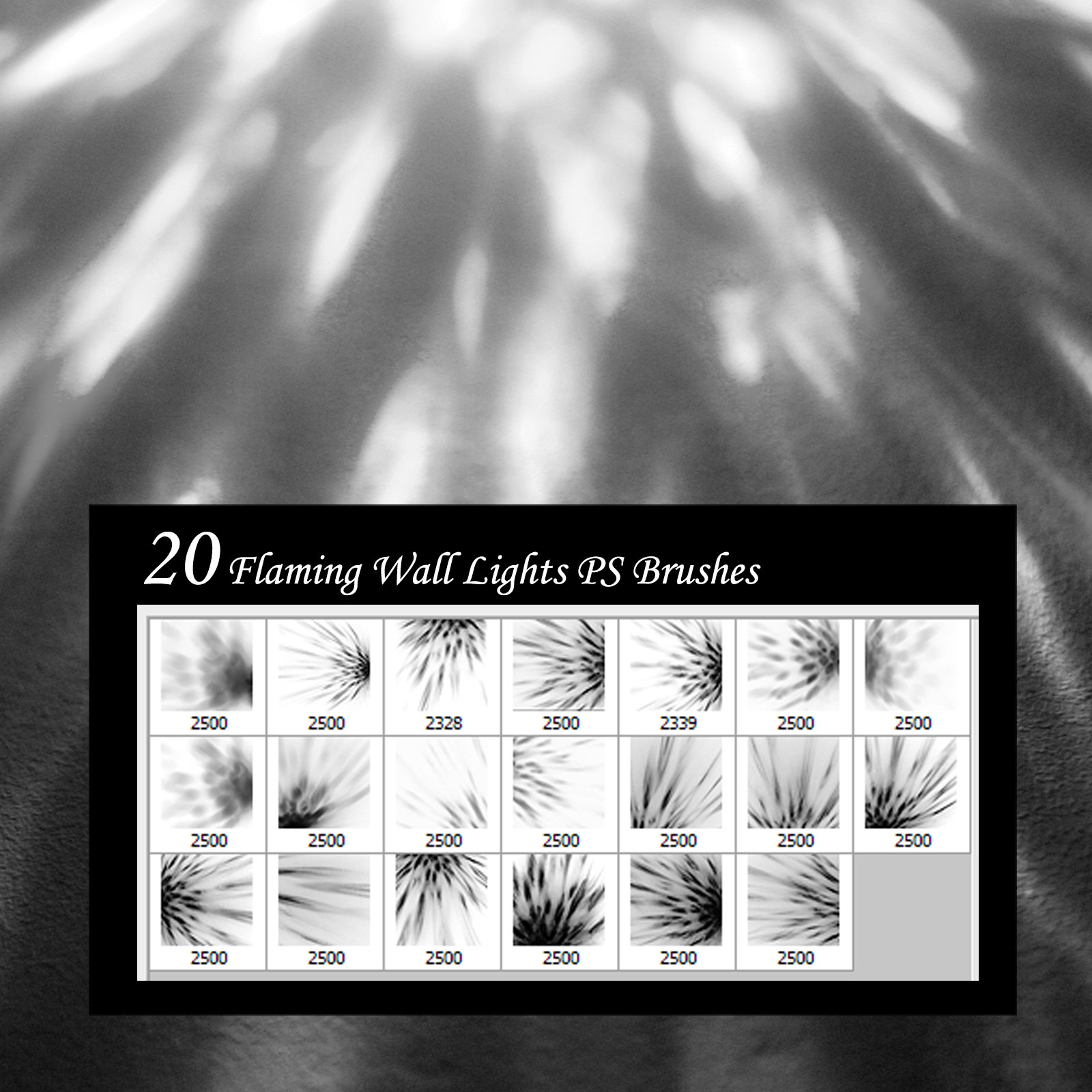 Flaming Wall Lights PS Brushes by N/A