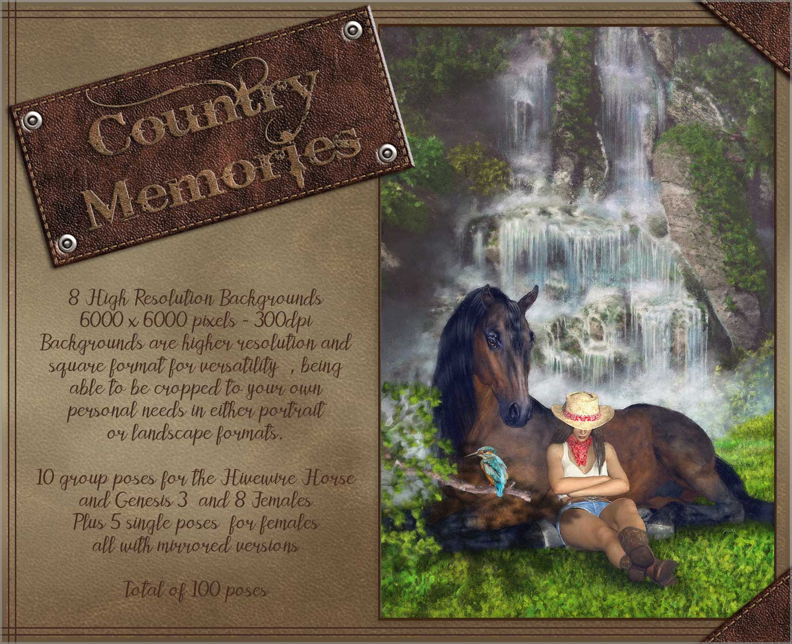 Country Memories - Backgrounds and poses for G3/8F and Hivewire Horse by N/A