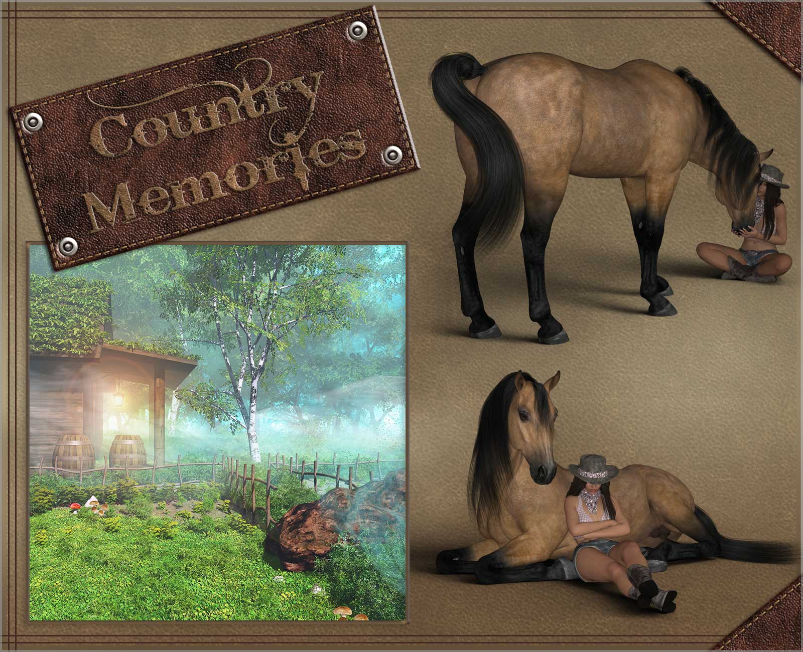 Country Memories - Backgrounds and poses for G3/8F and Hivewire Horse by N/A