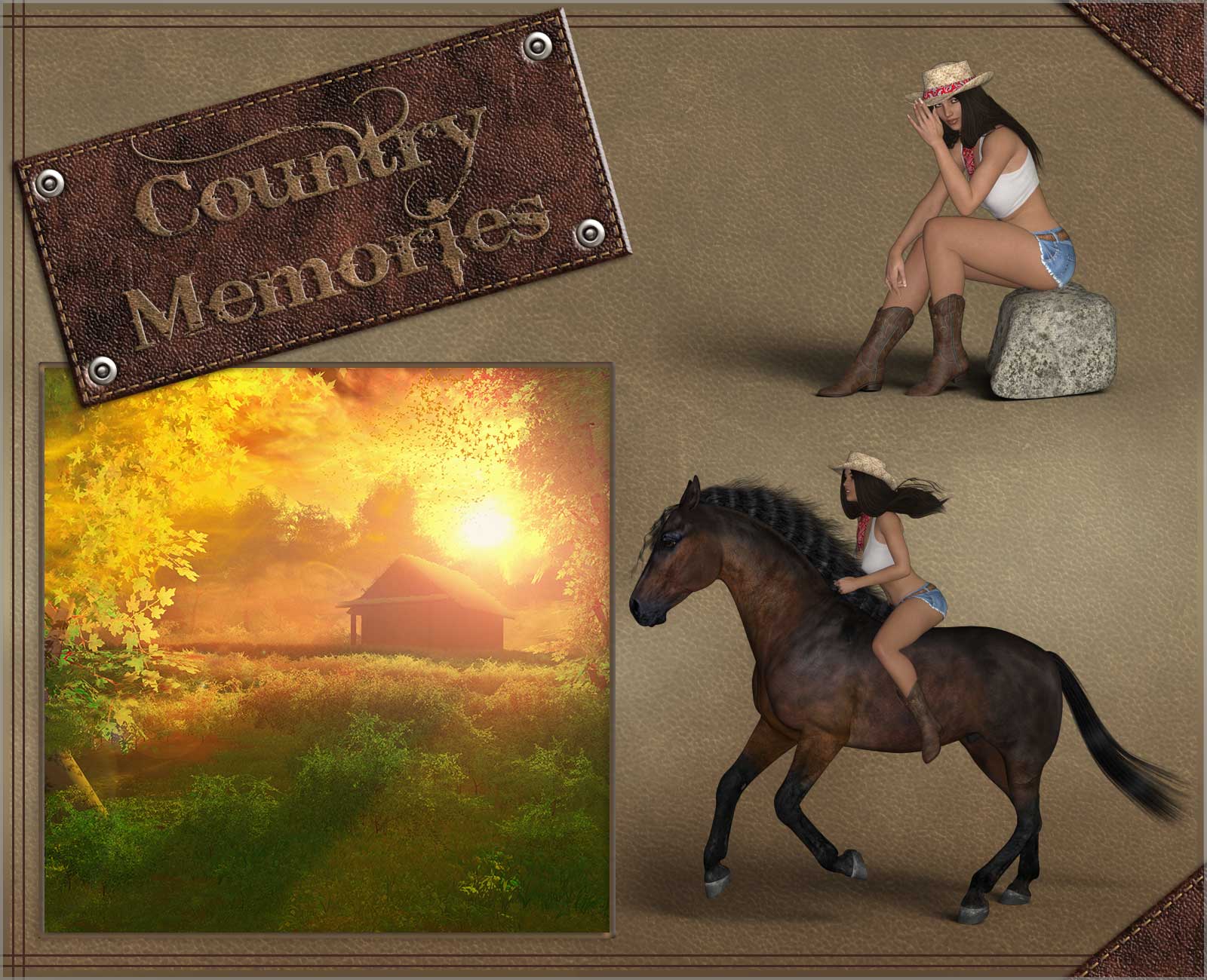 Country Memories - Backgrounds and poses for G3/8F and Hivewire Horse by N/A