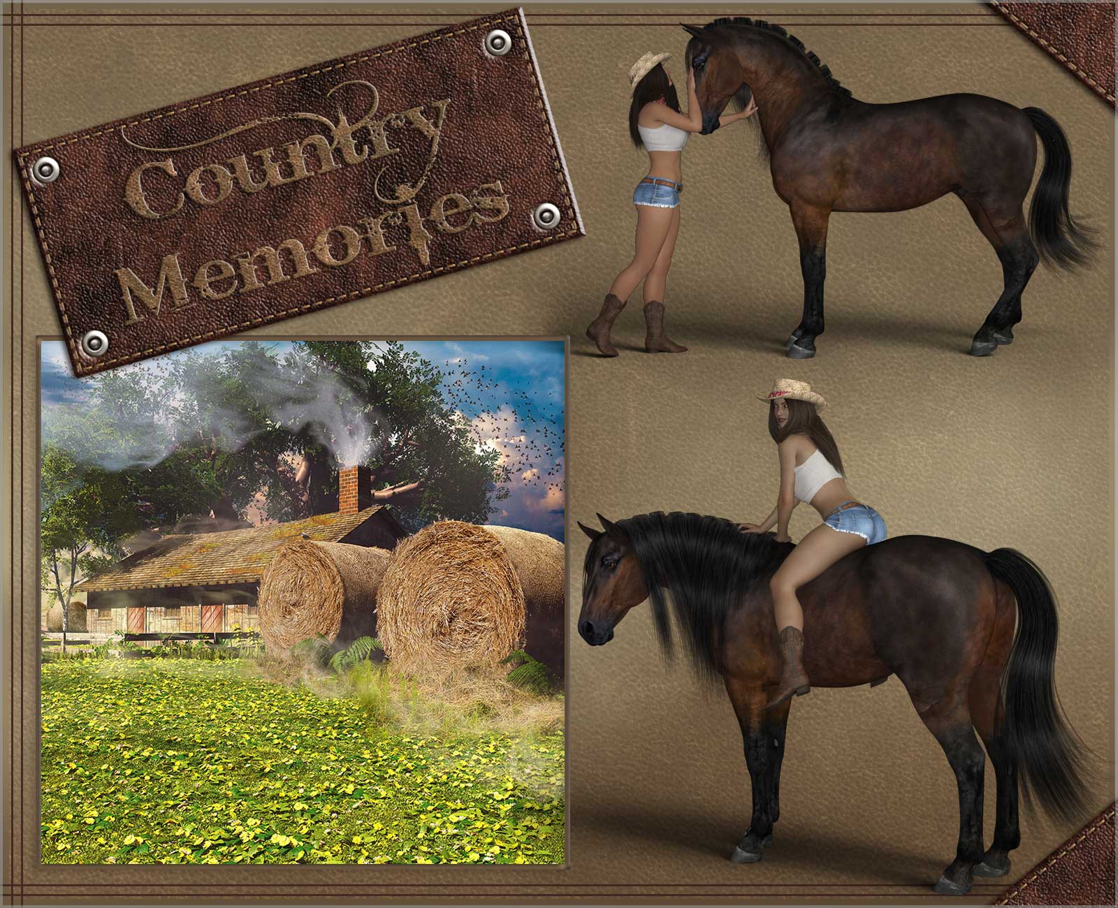 Country Memories - Backgrounds and poses for G3/8F and Hivewire Horse by N/A