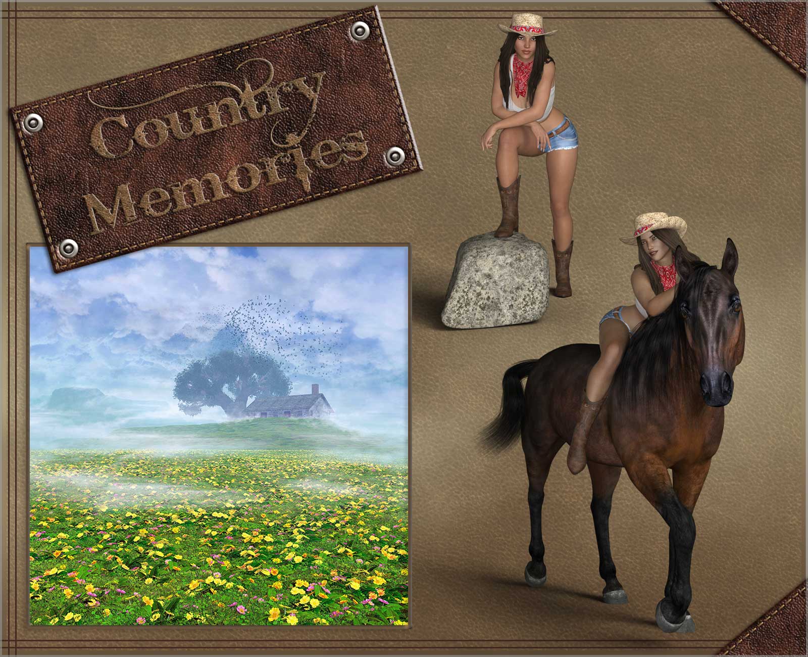 Country Memories - Backgrounds and poses for G3/8F and Hivewire Horse by N/A