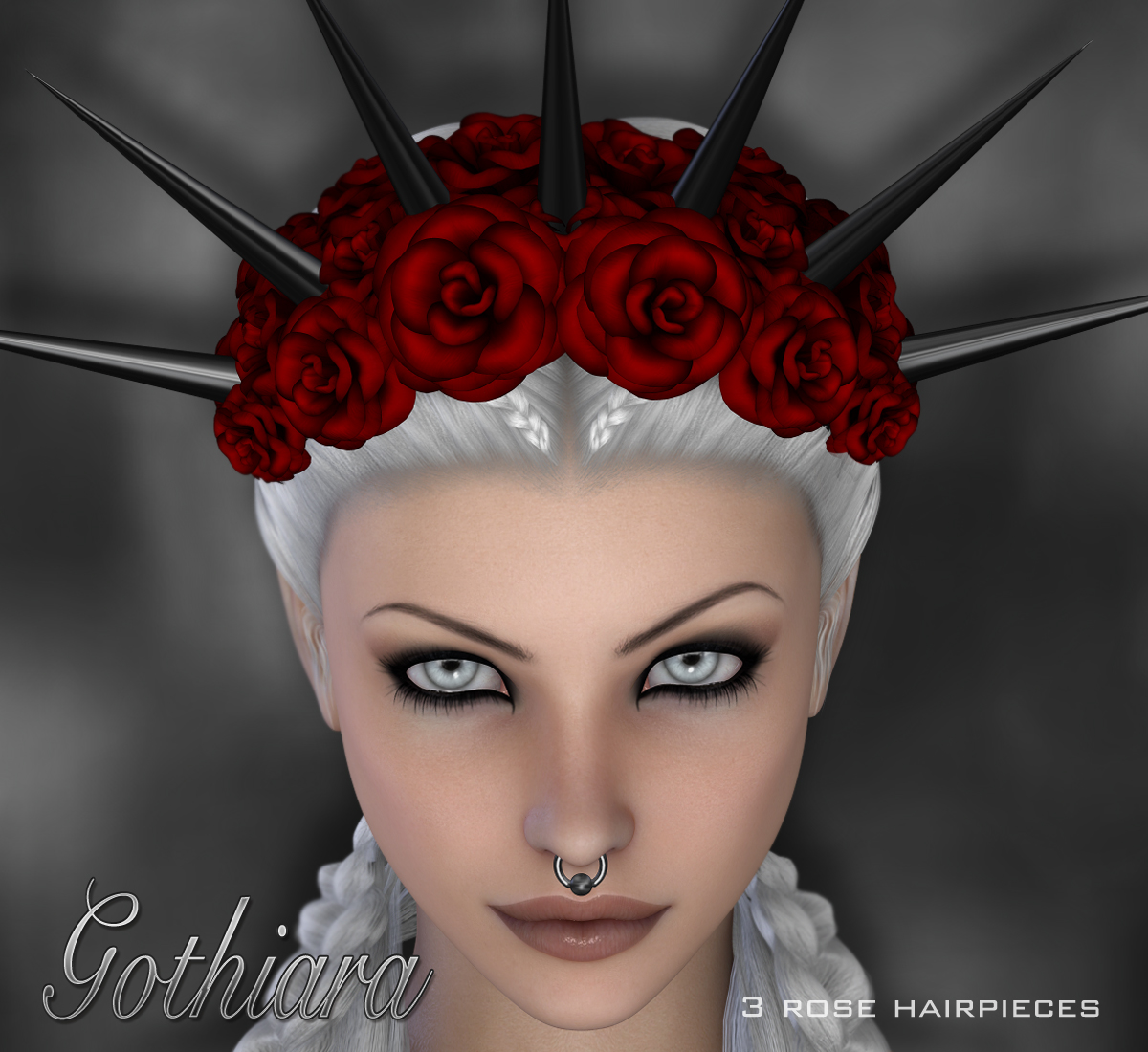 Gothiara Rose - Hair Piece Props by N/A