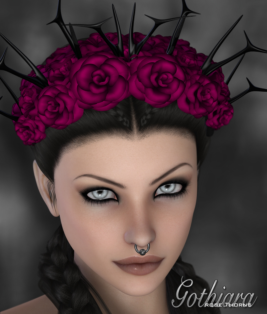 Gothiara Rose - Hair Piece Props by N/A