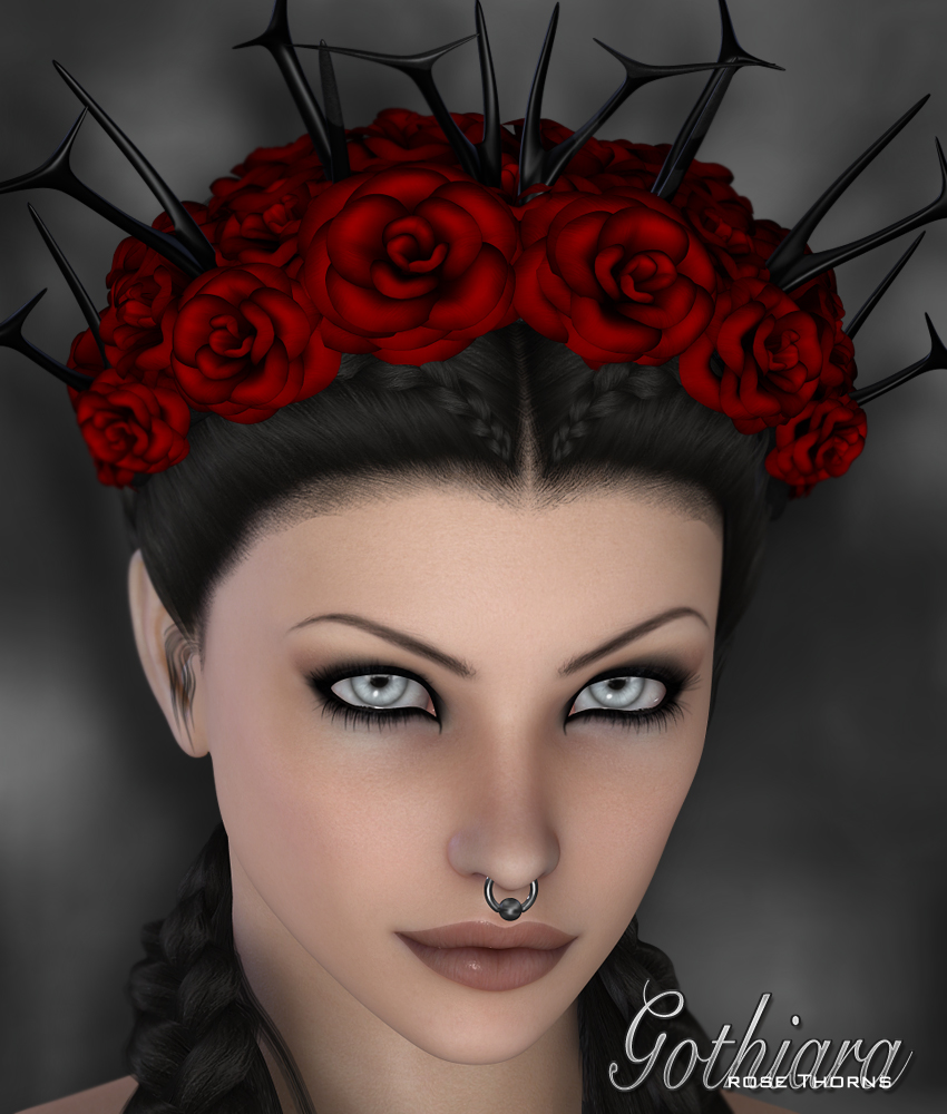 Gothiara Rose - Hair Piece Props by N/A