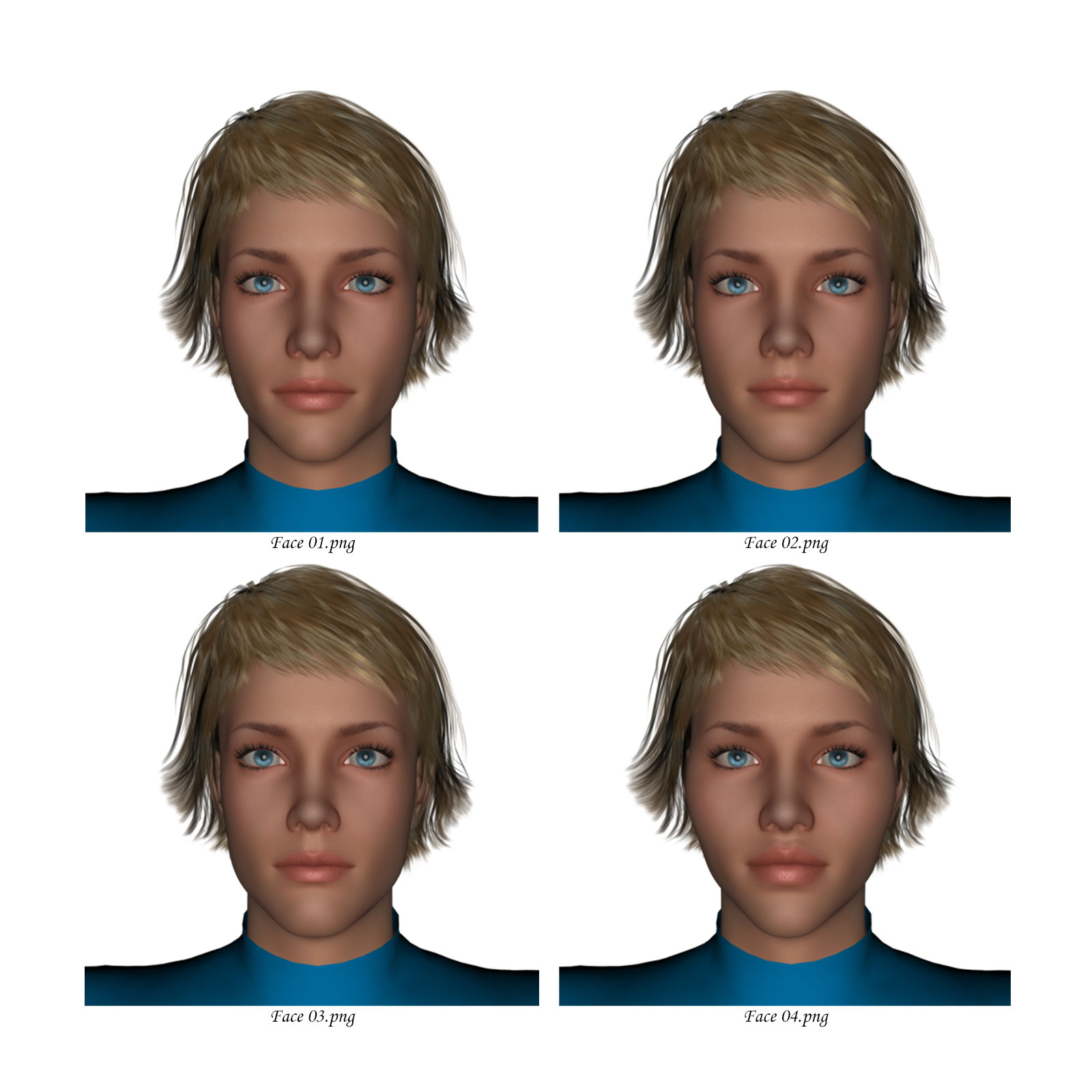 Female Face Morphs for Genesis 3 Male by N/A