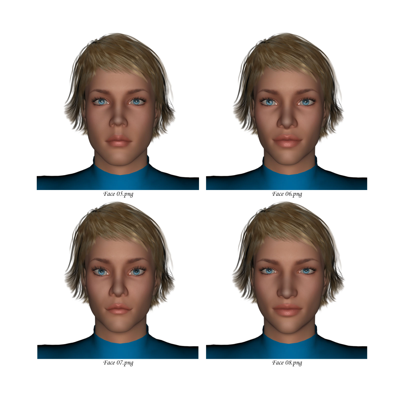 Female Face Morphs for Genesis 3 Male by N/A