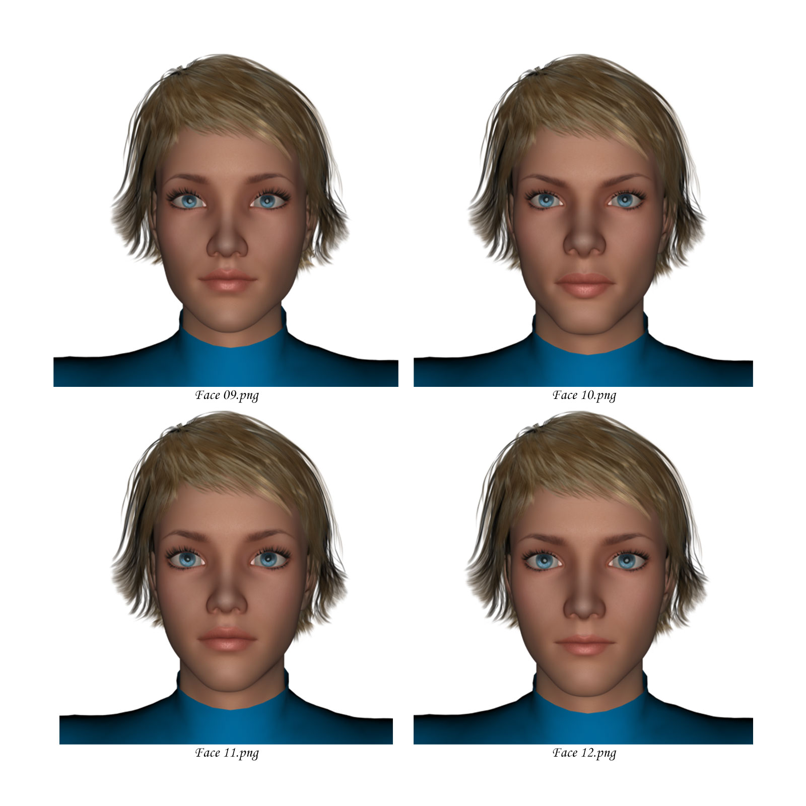 Female Face Morphs for Genesis 3 Male by N/A