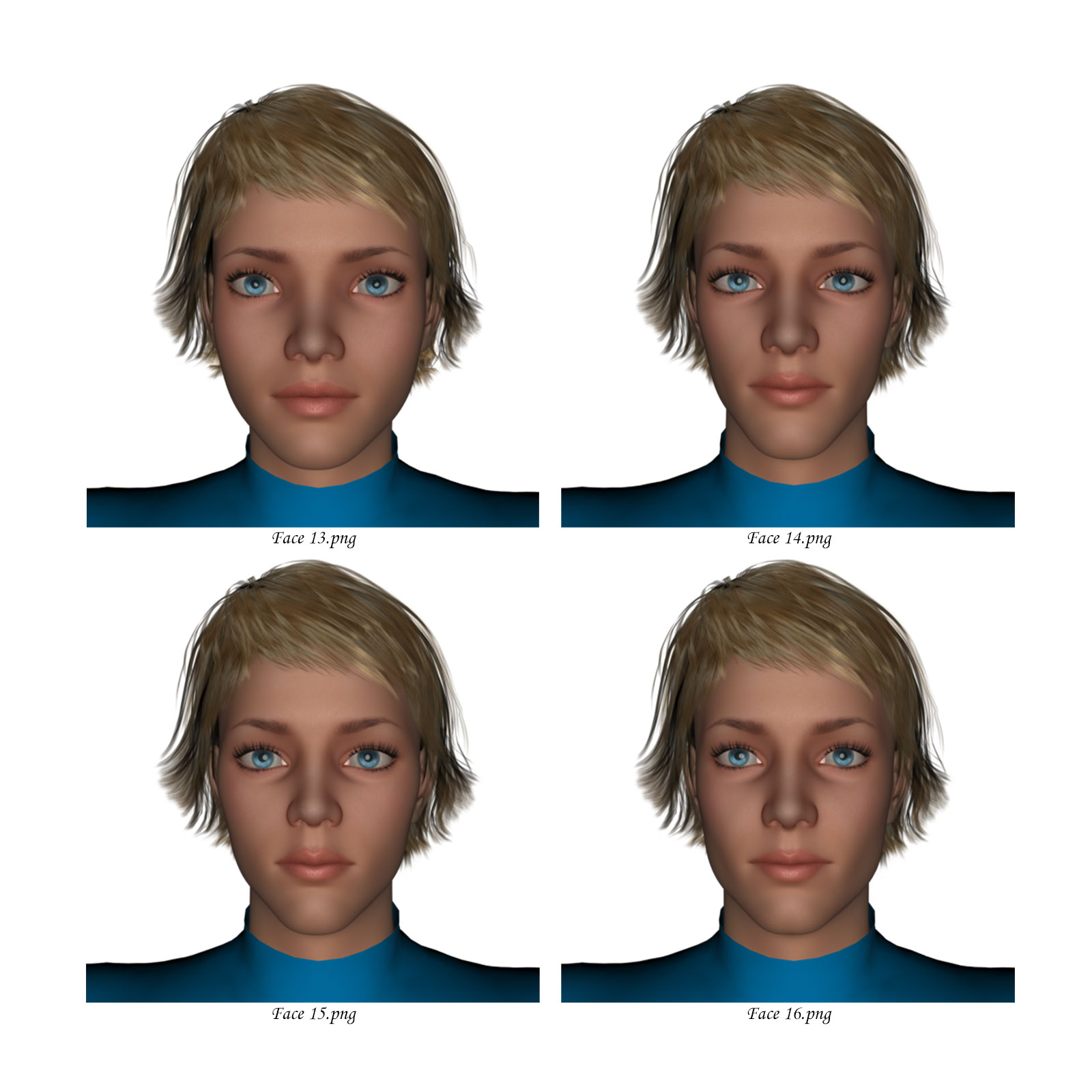 Female Face Morphs for Genesis 3 Male by N/A