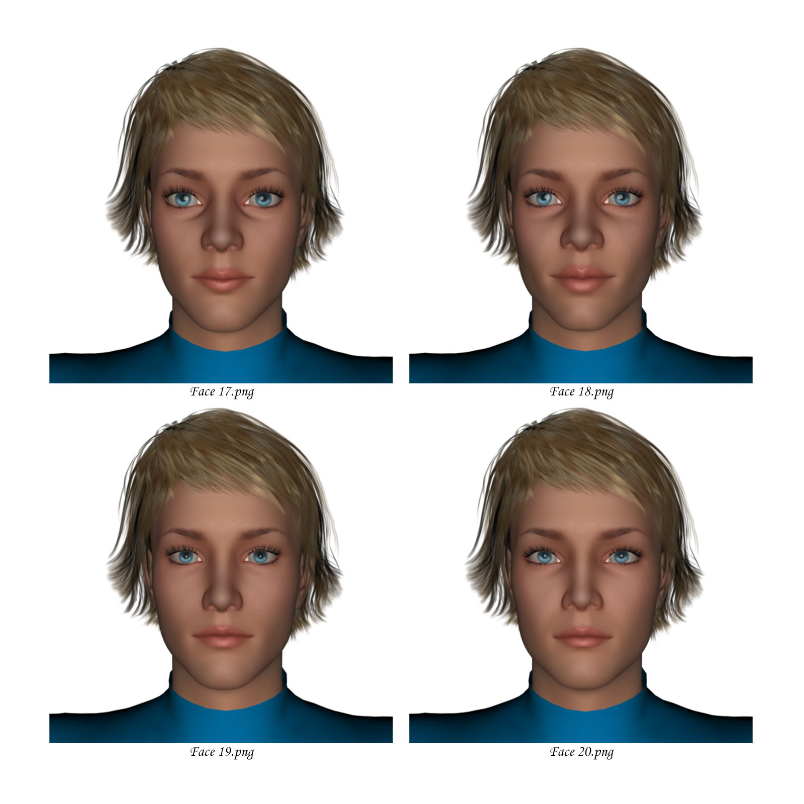 Female Face Morphs for Genesis 3 Male by N/A