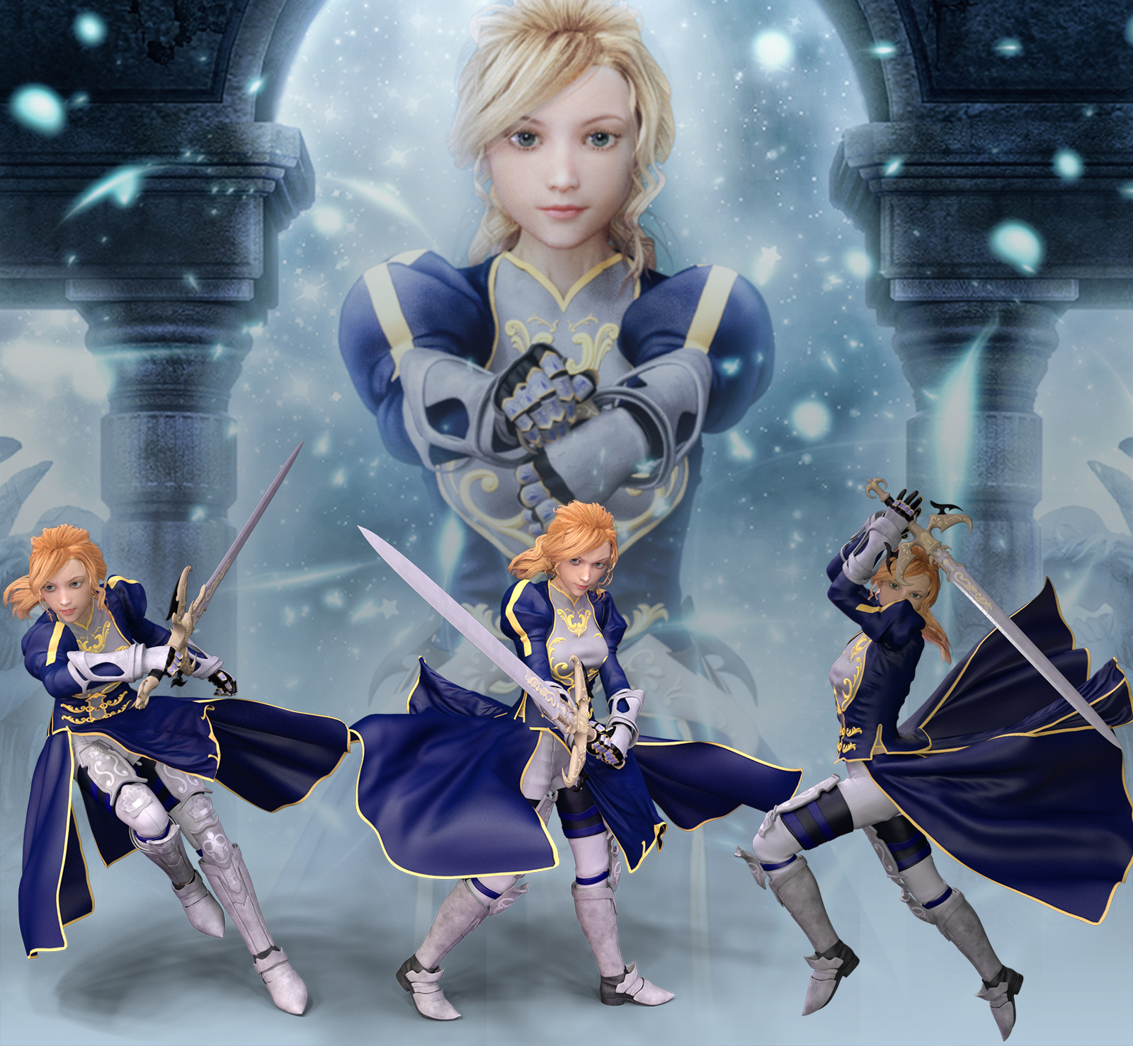 Fantasy Anime Poses VII _ Excalibur Sword _ for G3 by N/A