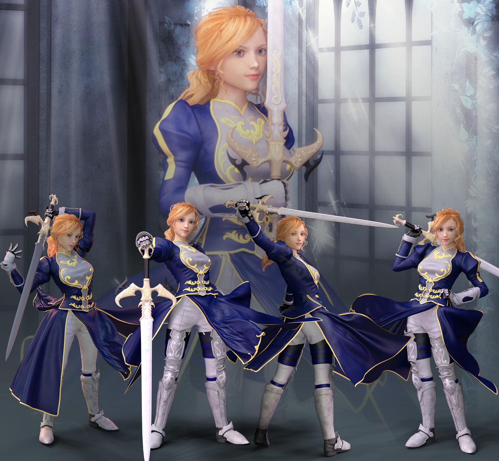Fantasy Anime Poses VII _ Excalibur Sword _ for G3 by N/A