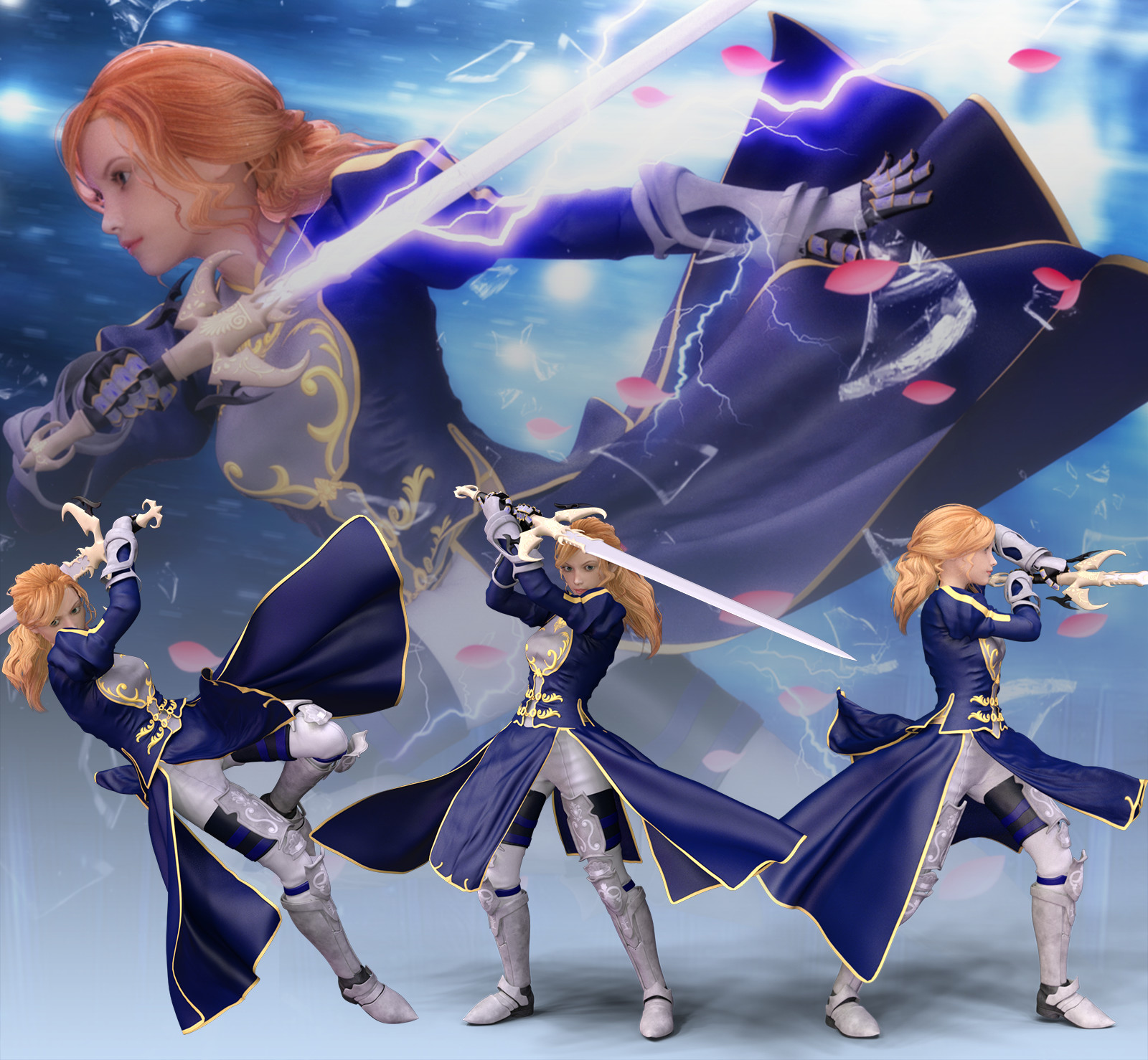 Fantasy Anime Poses VII _ Excalibur Sword _ for G3 by N/A