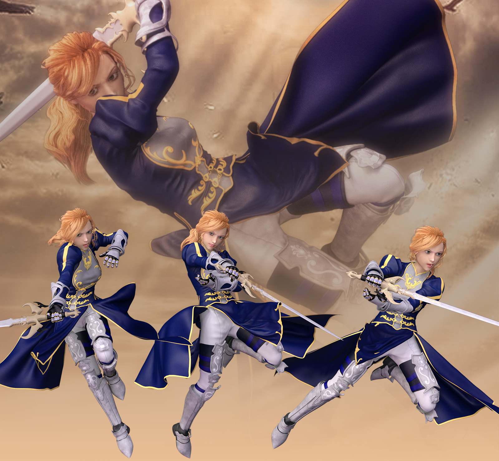 Fantasy Anime Poses VII _ Excalibur Sword _ for G3 by N/A