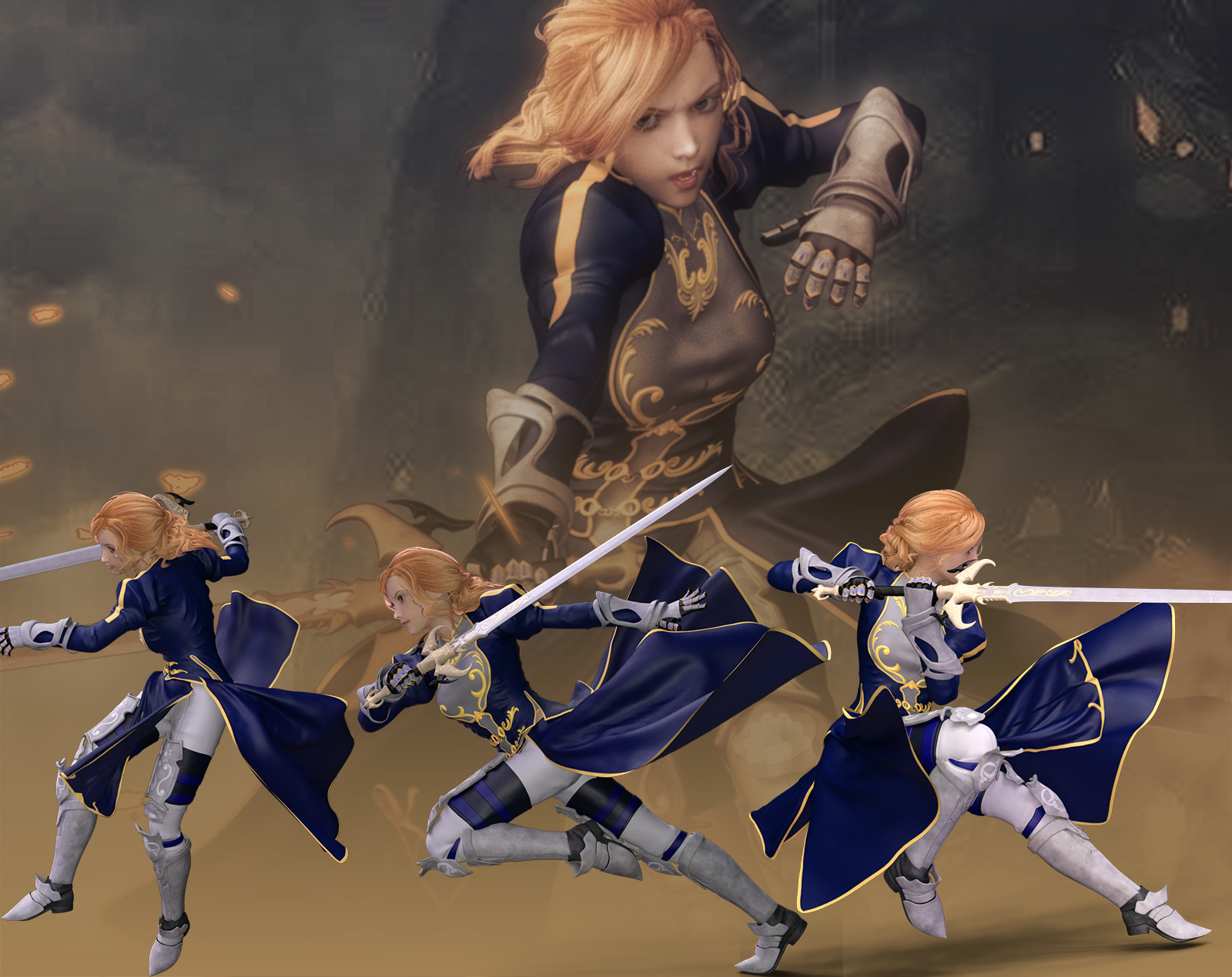 Fantasy Anime Poses VII _ Excalibur Sword _ for G3 by N/A