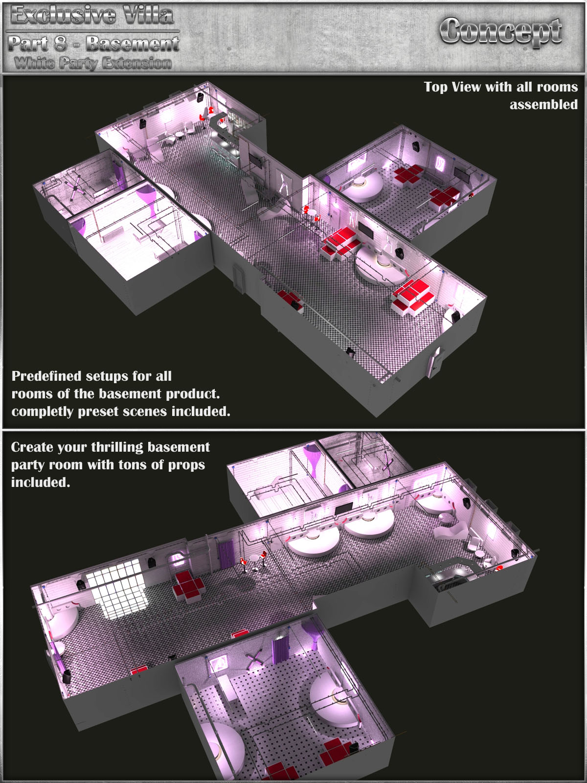 Exclusive Villa: Basement White Party Extension by N/A