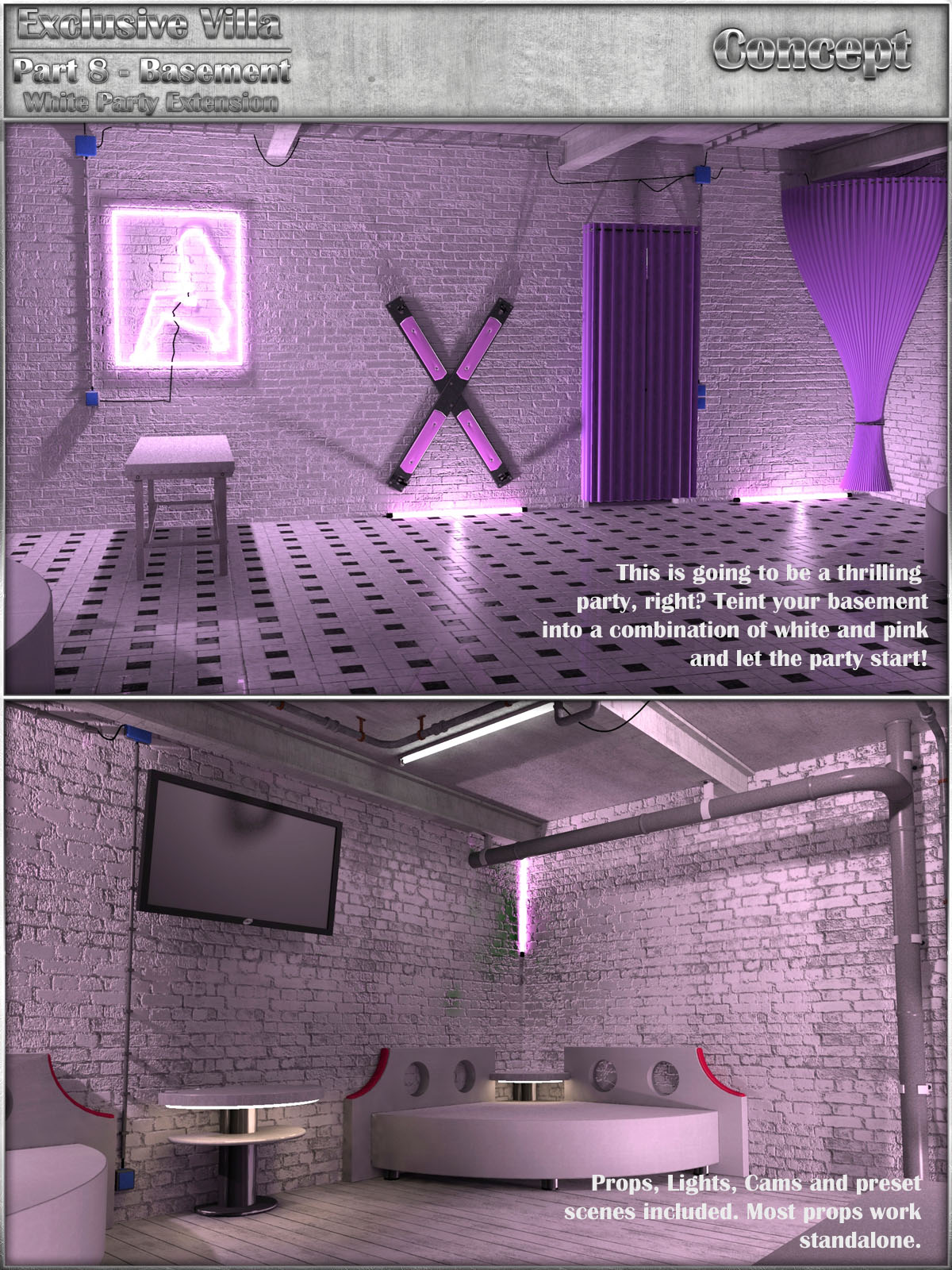 Exclusive Villa: Basement White Party Extension by N/A