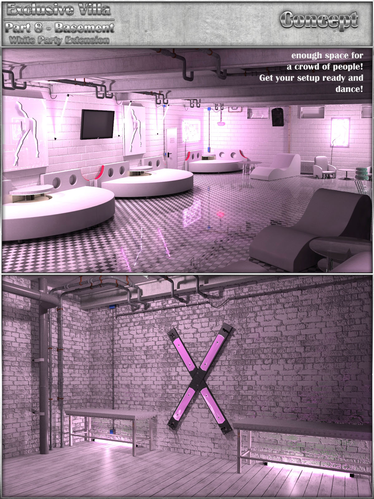 Exclusive Villa: Basement White Party Extension by N/A
