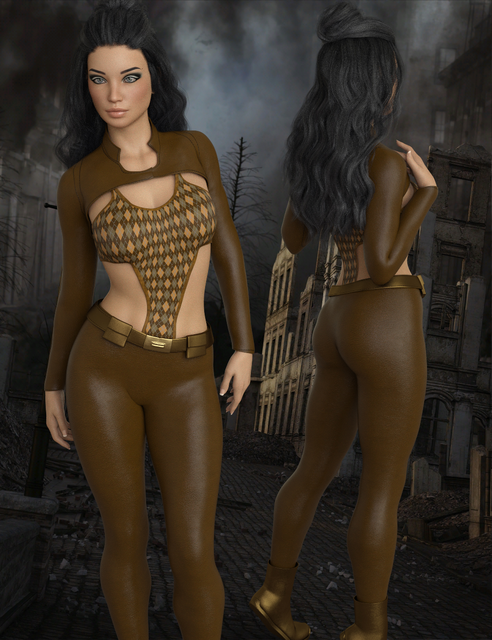 InStyle - X-Fashion XWarrior Outfit for Genesis 8 Females by N/A