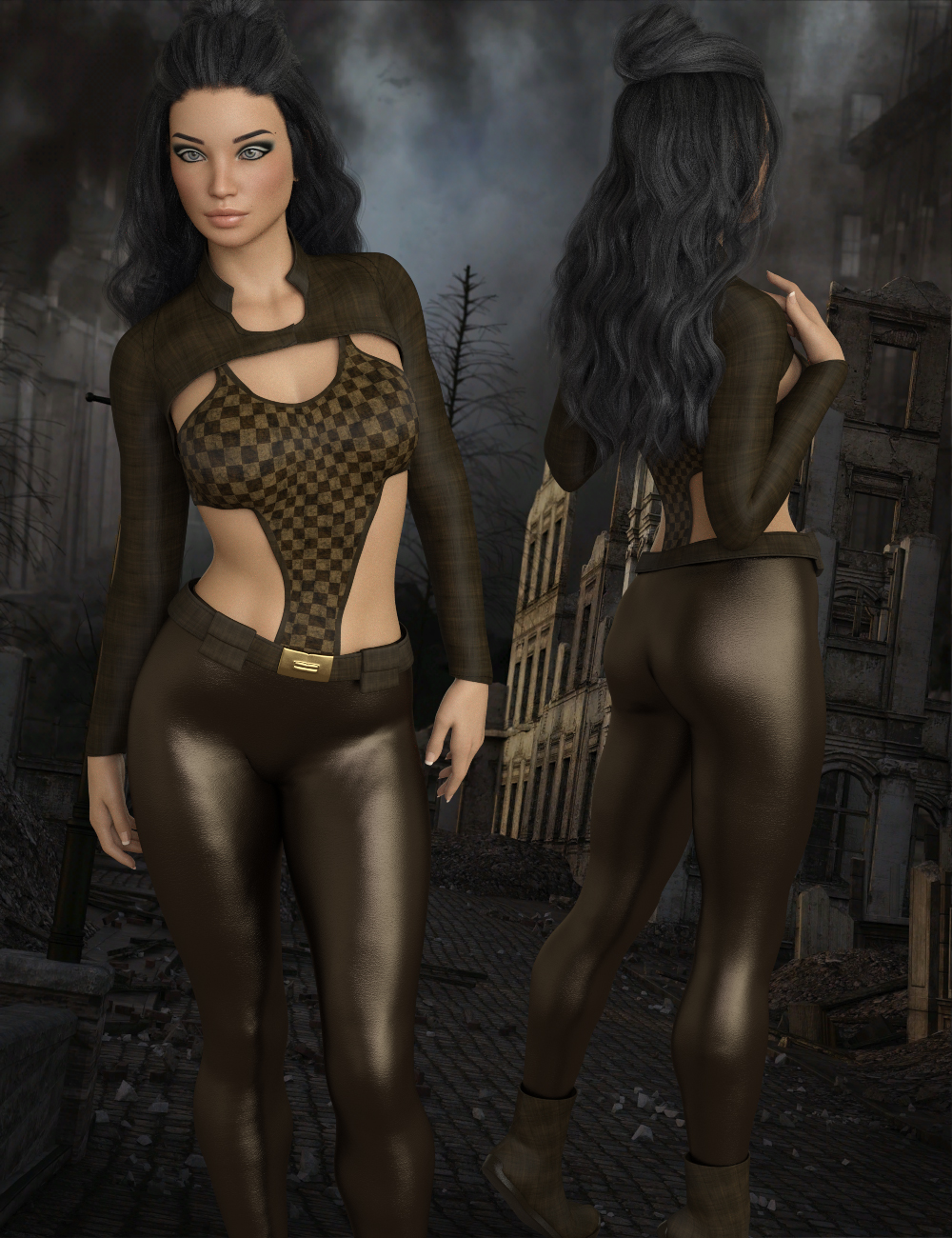 InStyle - X-Fashion XWarrior Outfit for Genesis 8 Females by N/A