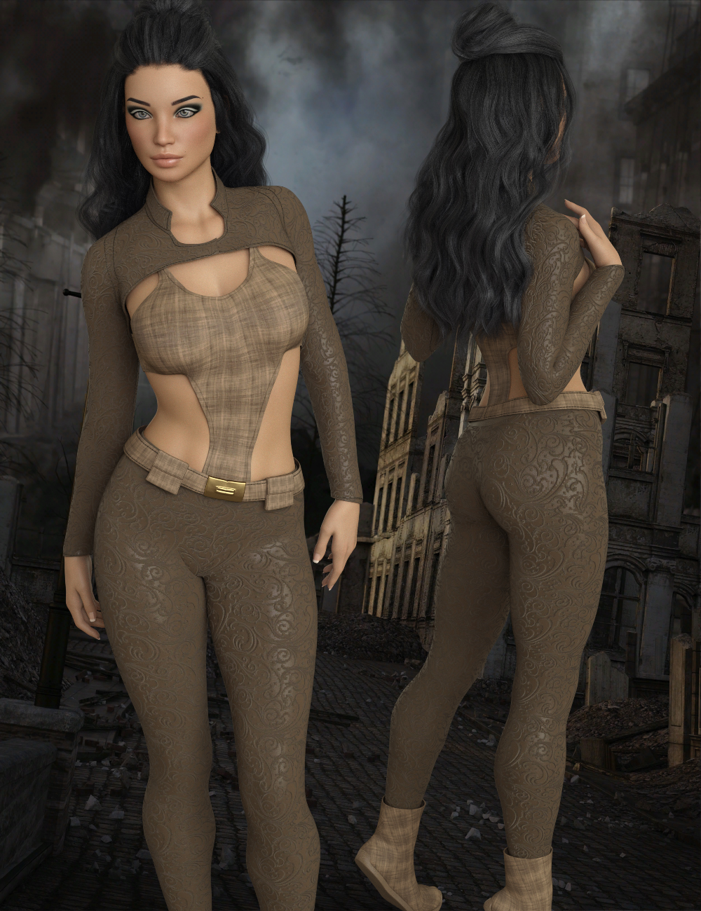 InStyle - X-Fashion XWarrior Outfit for Genesis 8 Females by N/A