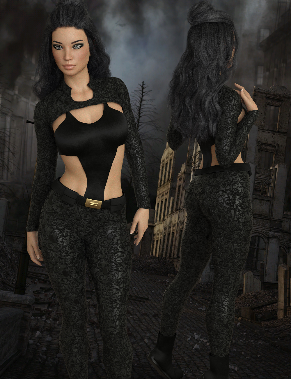 InStyle - X-Fashion XWarrior Outfit for Genesis 8 Females by N/A