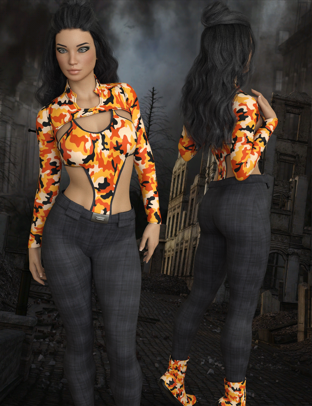 InStyle - X-Fashion XWarrior Outfit for Genesis 8 Females by N/A