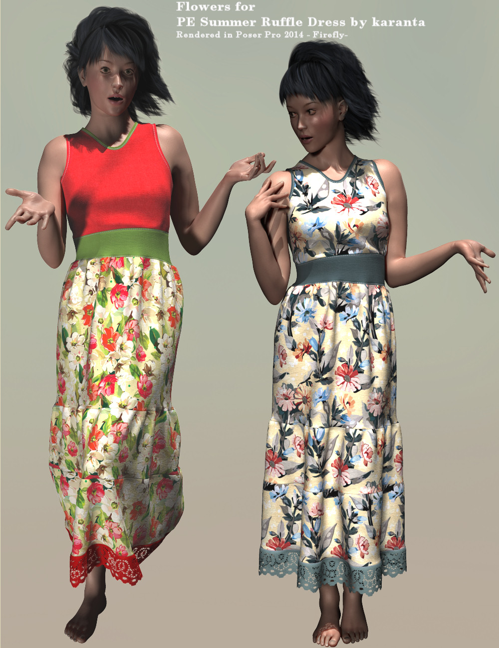 Flowers for PE Summer Ruffledress by N/A