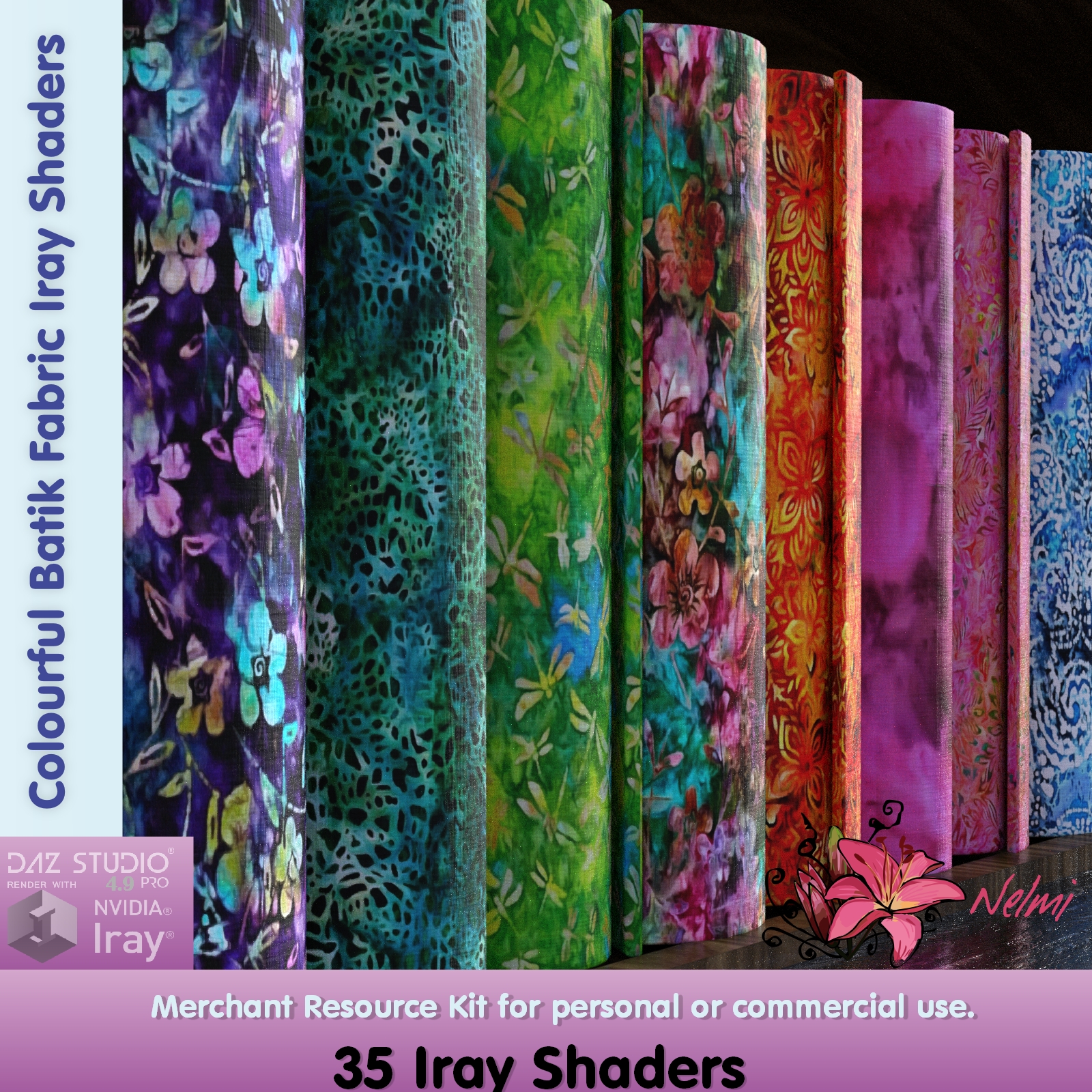 Colourful Batik Fabric Iray Shaders - Merchant Resource by N/A