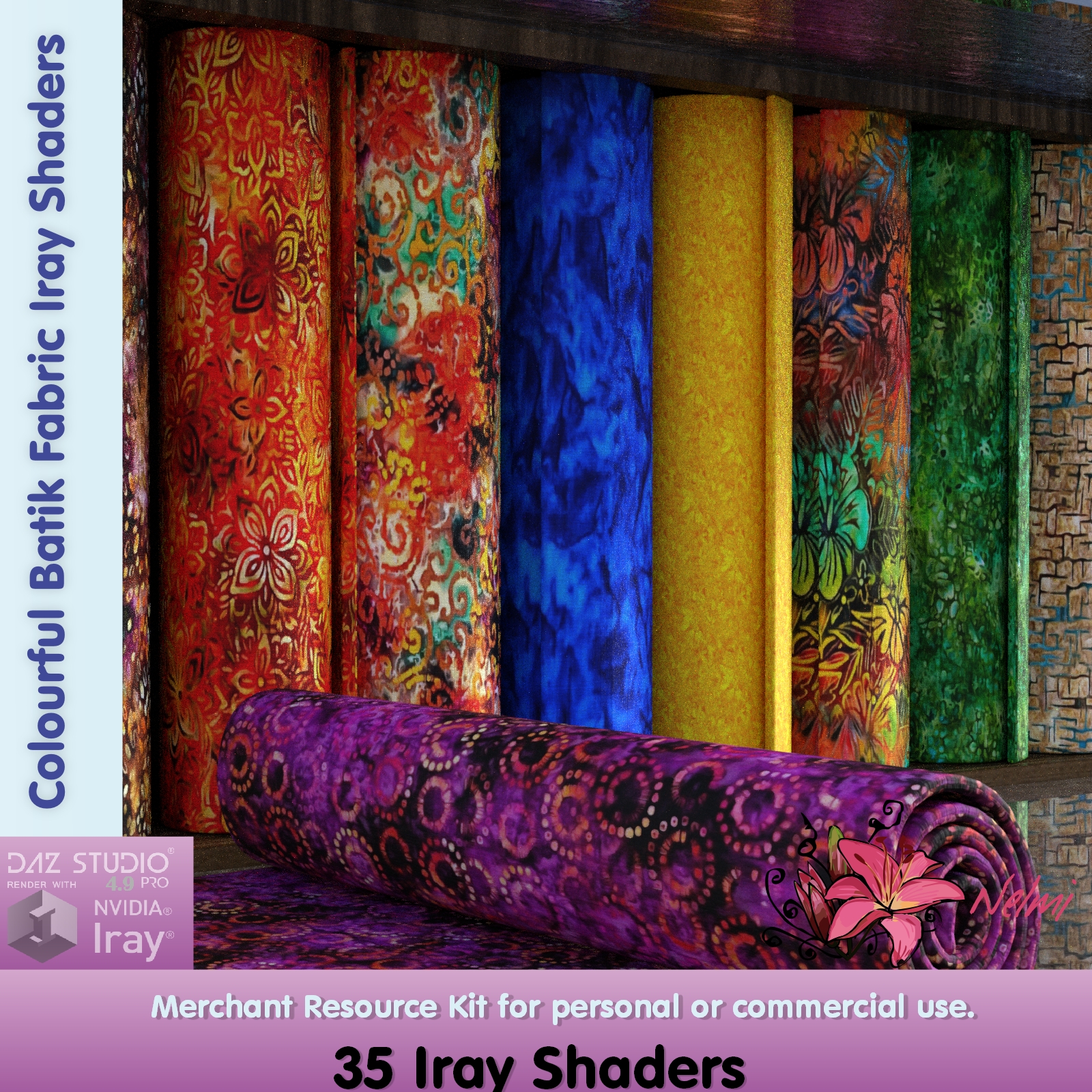 Colourful Batik Fabric Iray Shaders - Merchant Resource by N/A