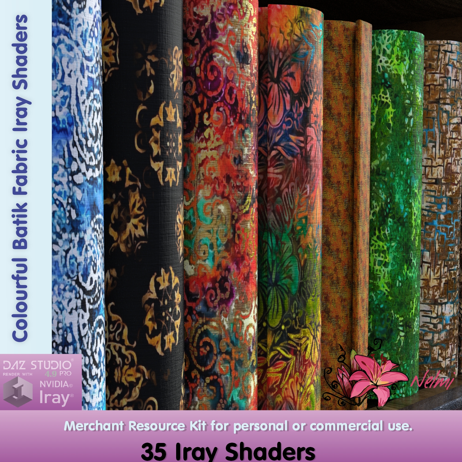 Colourful Batik Fabric Iray Shaders - Merchant Resource by N/A