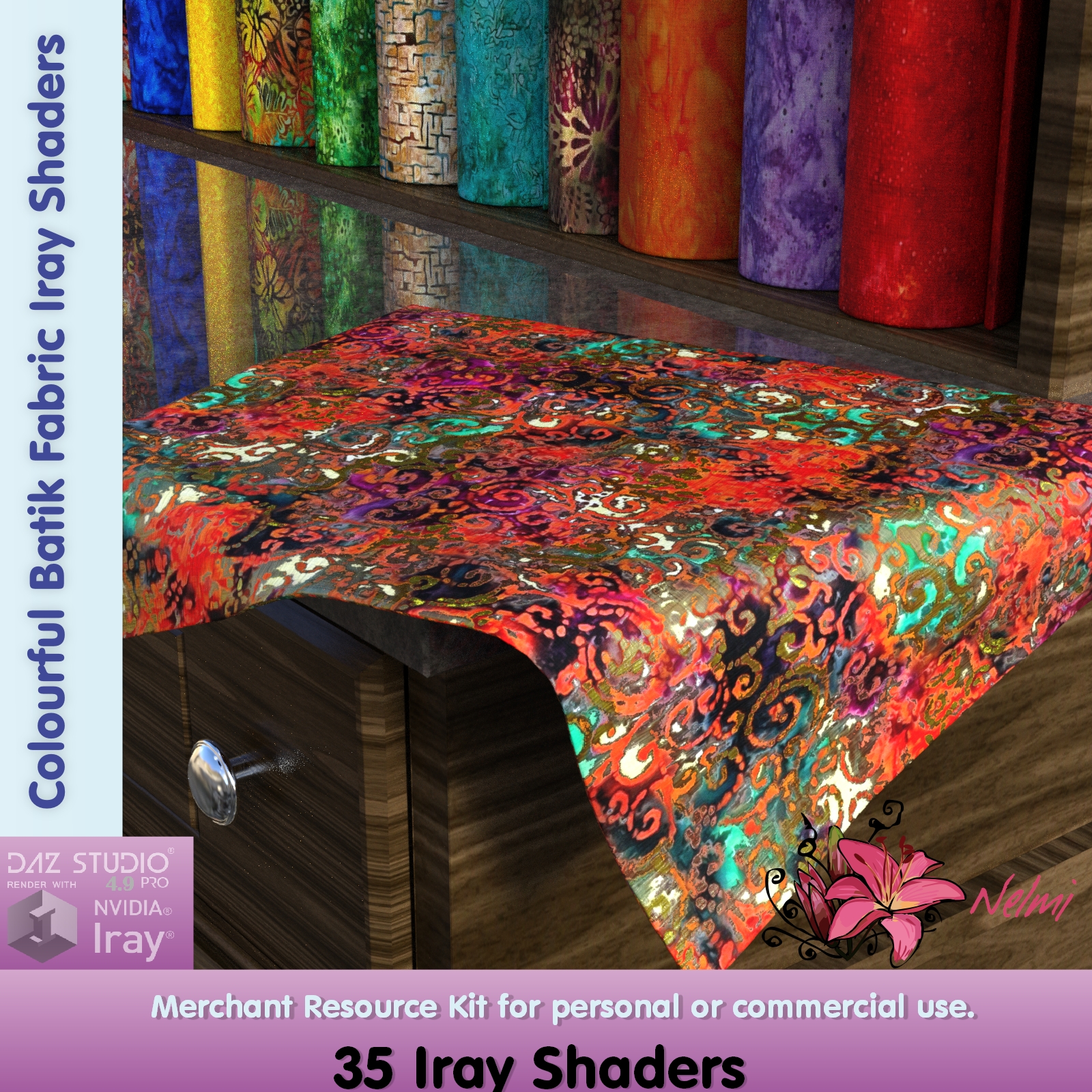 Colourful Batik Fabric Iray Shaders - Merchant Resource by N/A