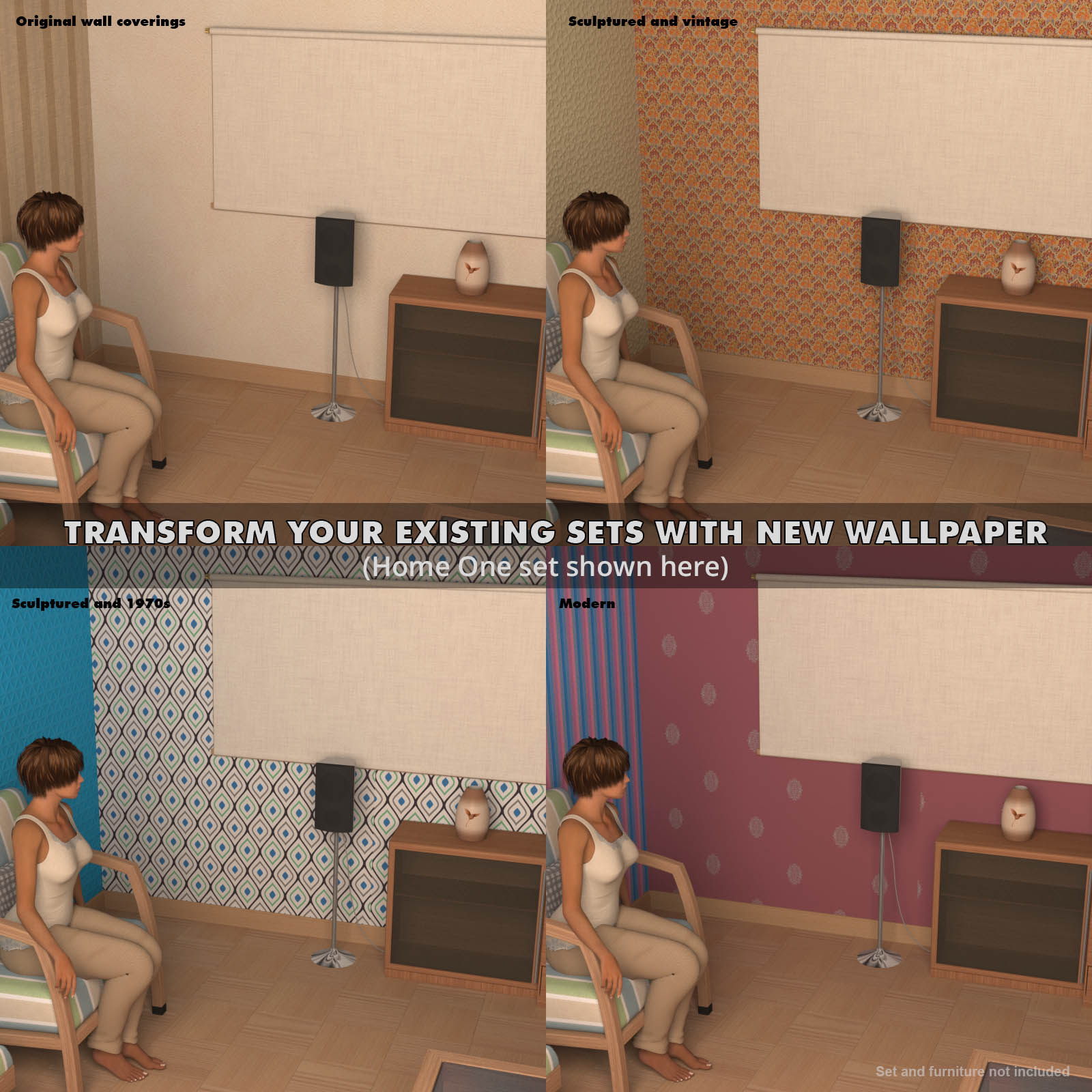 Maximum wall coverings and wallpaper for Poser by N/A
