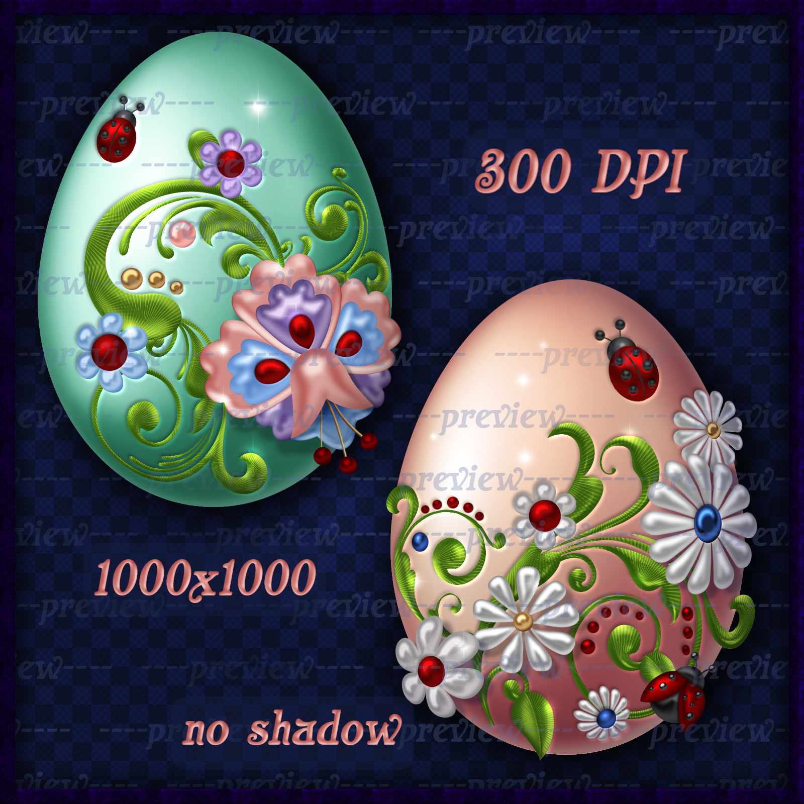 Jewelled Easter Eggs Elements by N/A