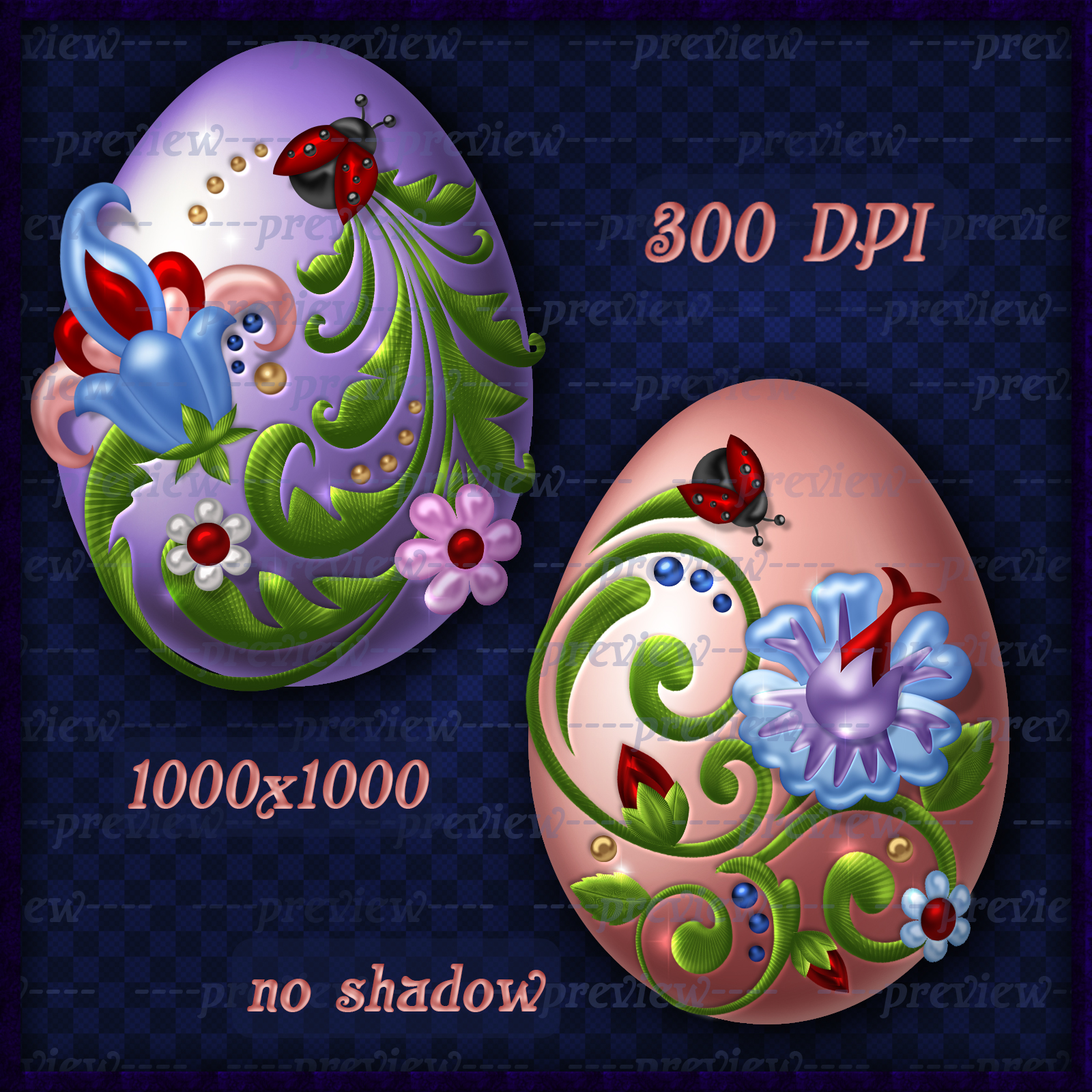 Jewelled Easter Eggs Elements by N/A