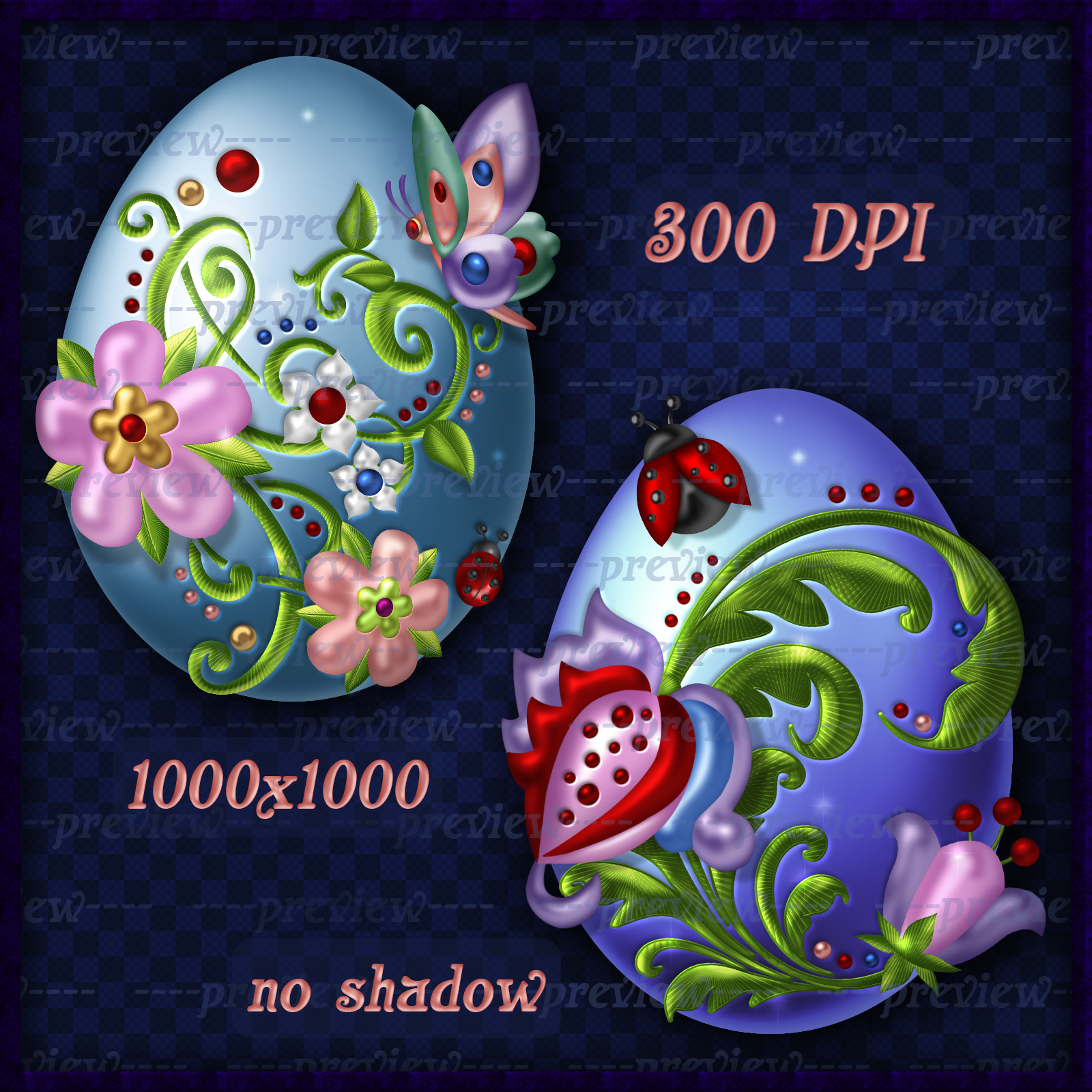 Jewelled Easter Eggs Elements by N/A